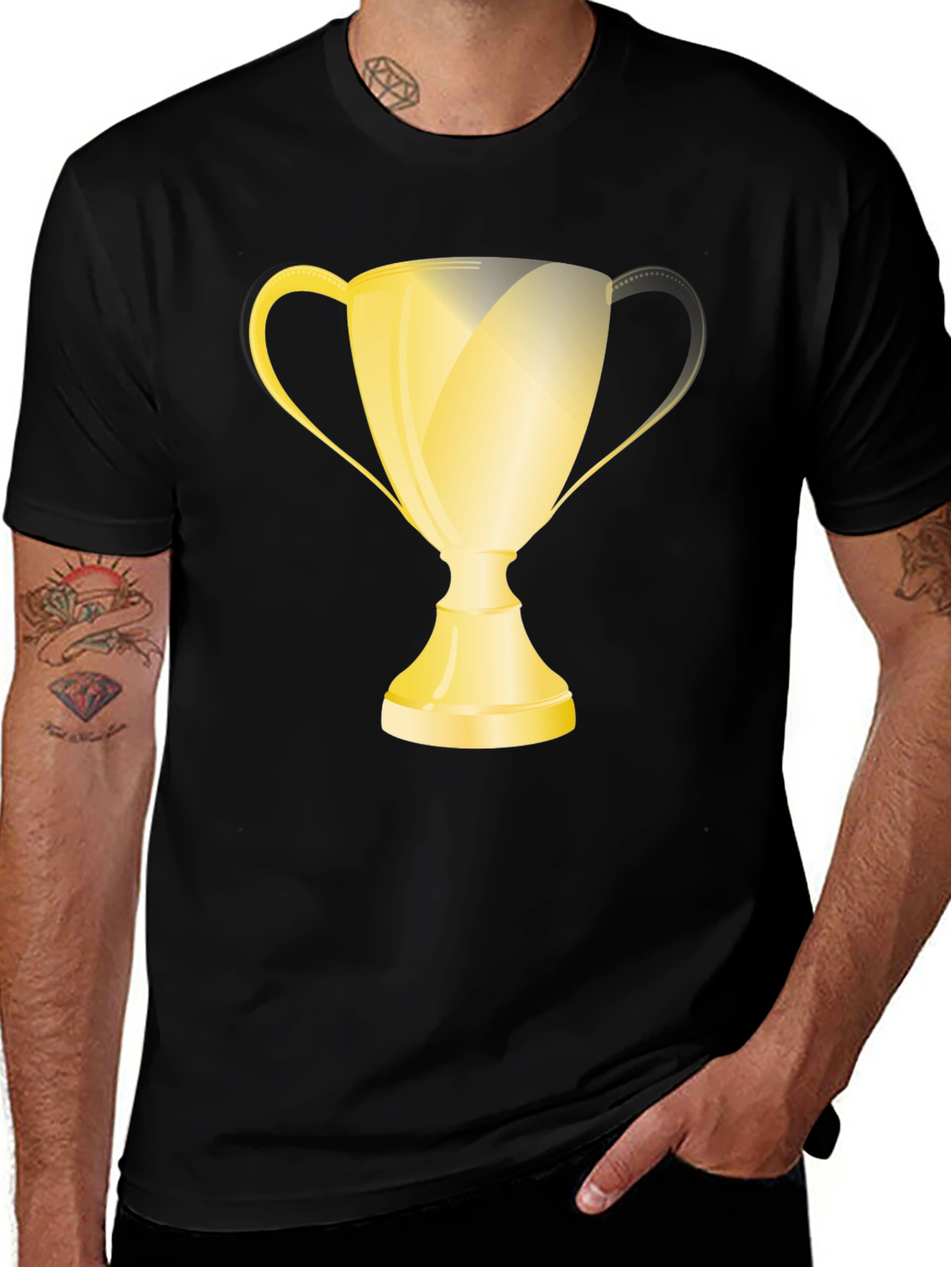 Gold Trophy Graphic Black T-Shirt