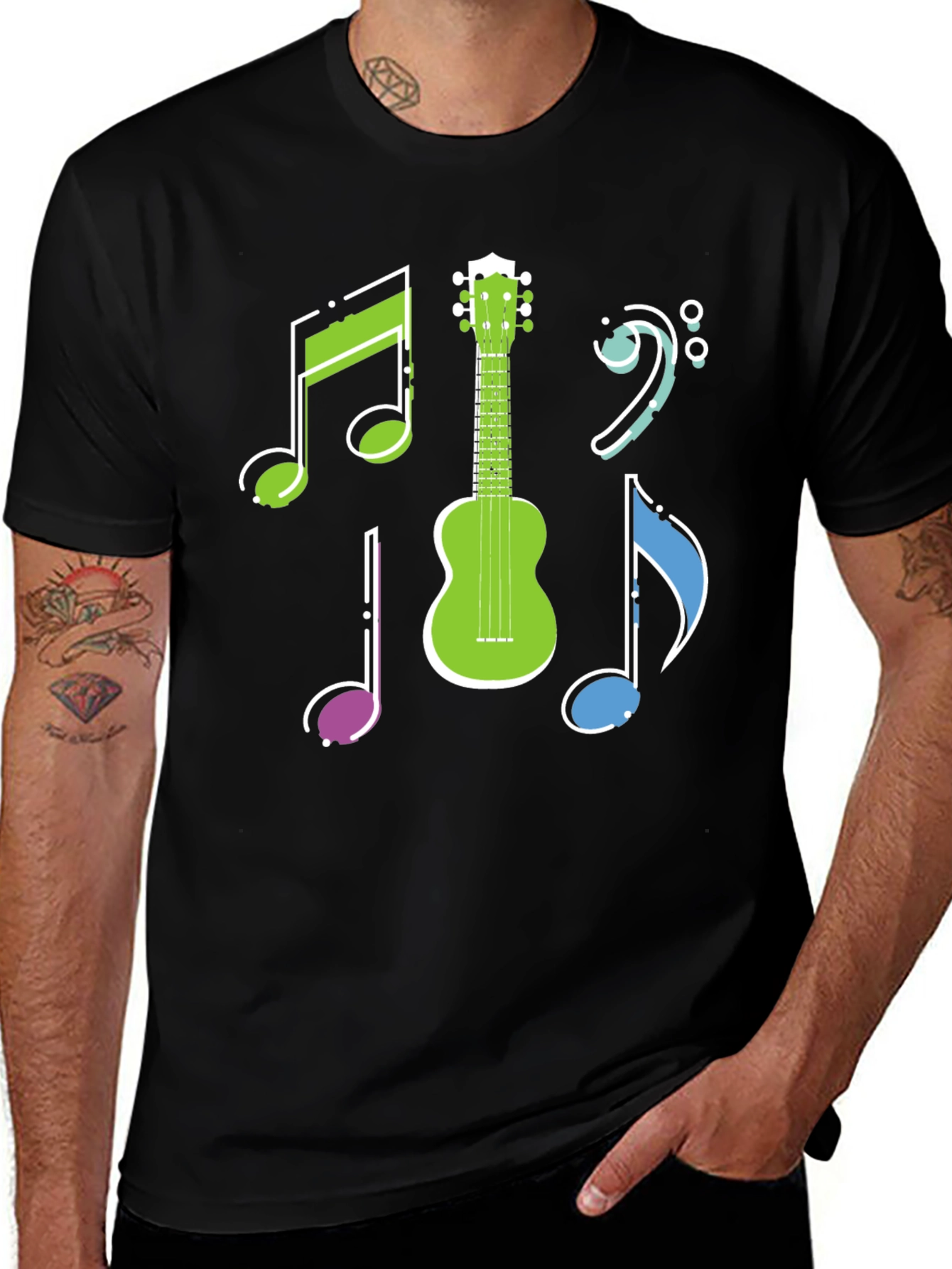 Variant 4 of Musical Ukulele T-Shirt - Fun Music Design
