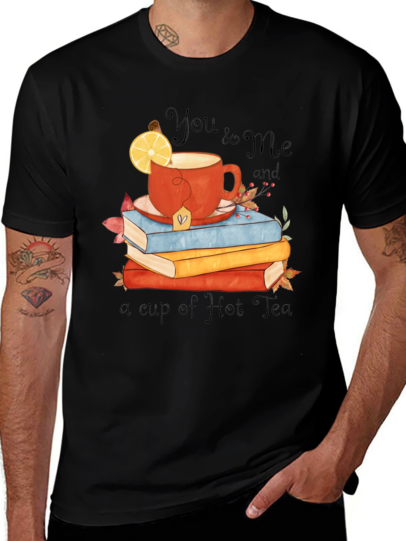 Variant 24 of Cozy Hot Tea & Books Graphic Tee