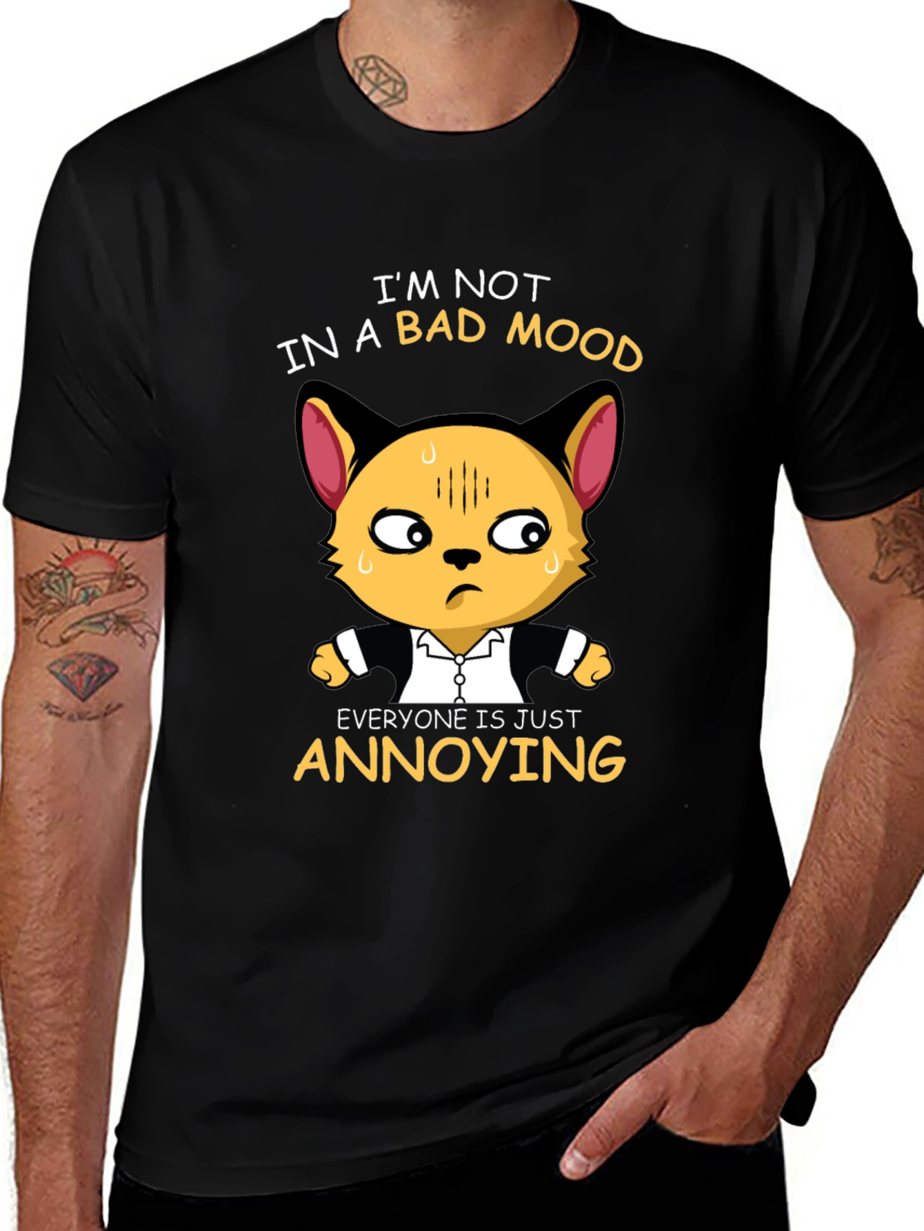 Variant 27 of Annoyed Cat Graphic Tee - Funny Unisex T-Shirt