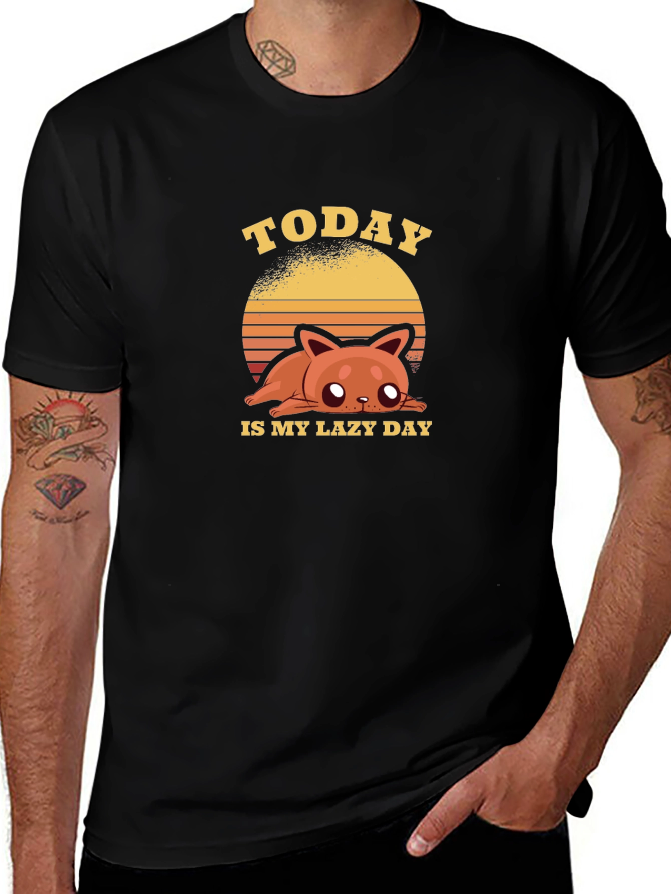 Variant 5 of Today is My Lazy Day Cat Graphic T-Shirt