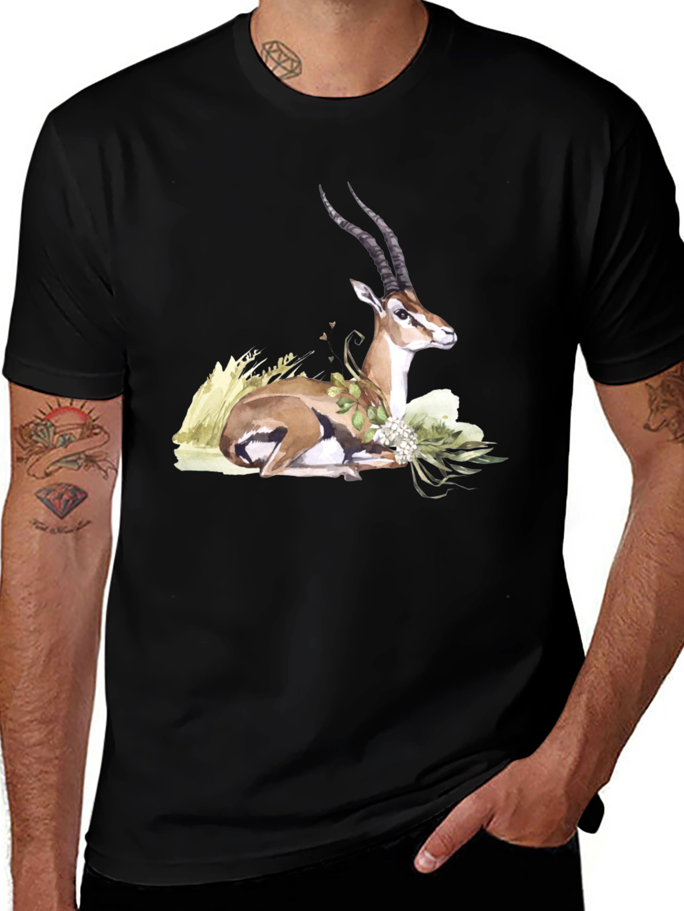 Variant 26 of Gazelle Graphic T-Shirt - Artistic Animal Design