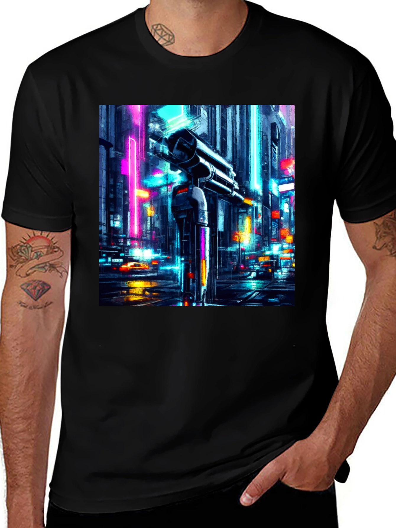 Variant 11 of Cyberpunk City T-Shirt - Futuristic Streetwear