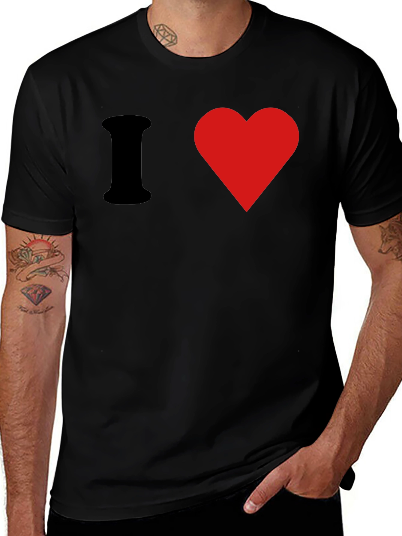 Variant 12 of I Heart Graphic Tee - Black Cotton T-Shirt