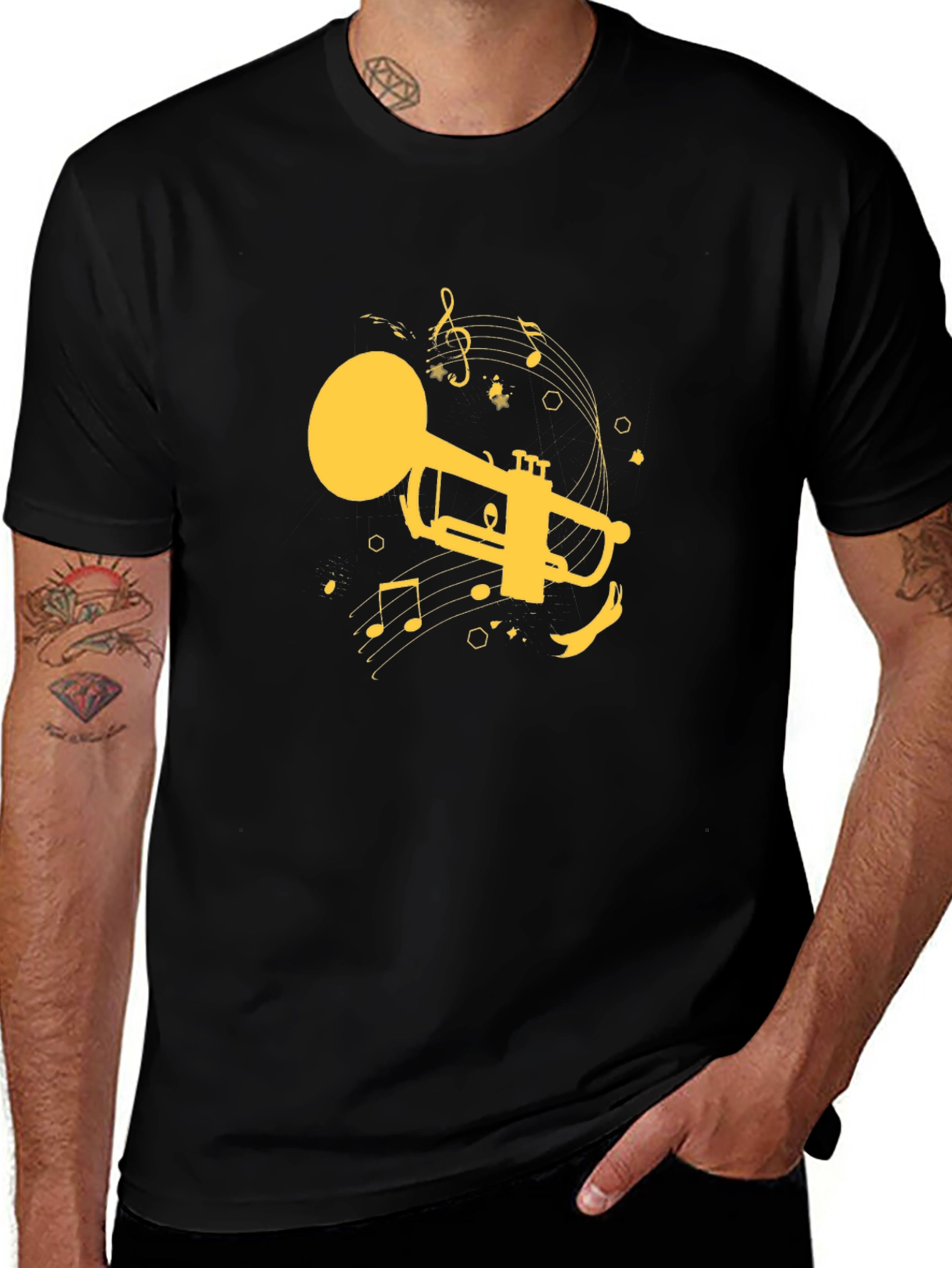 Trumpet Graphic T-Shirt - Stylish Music Lover Tee