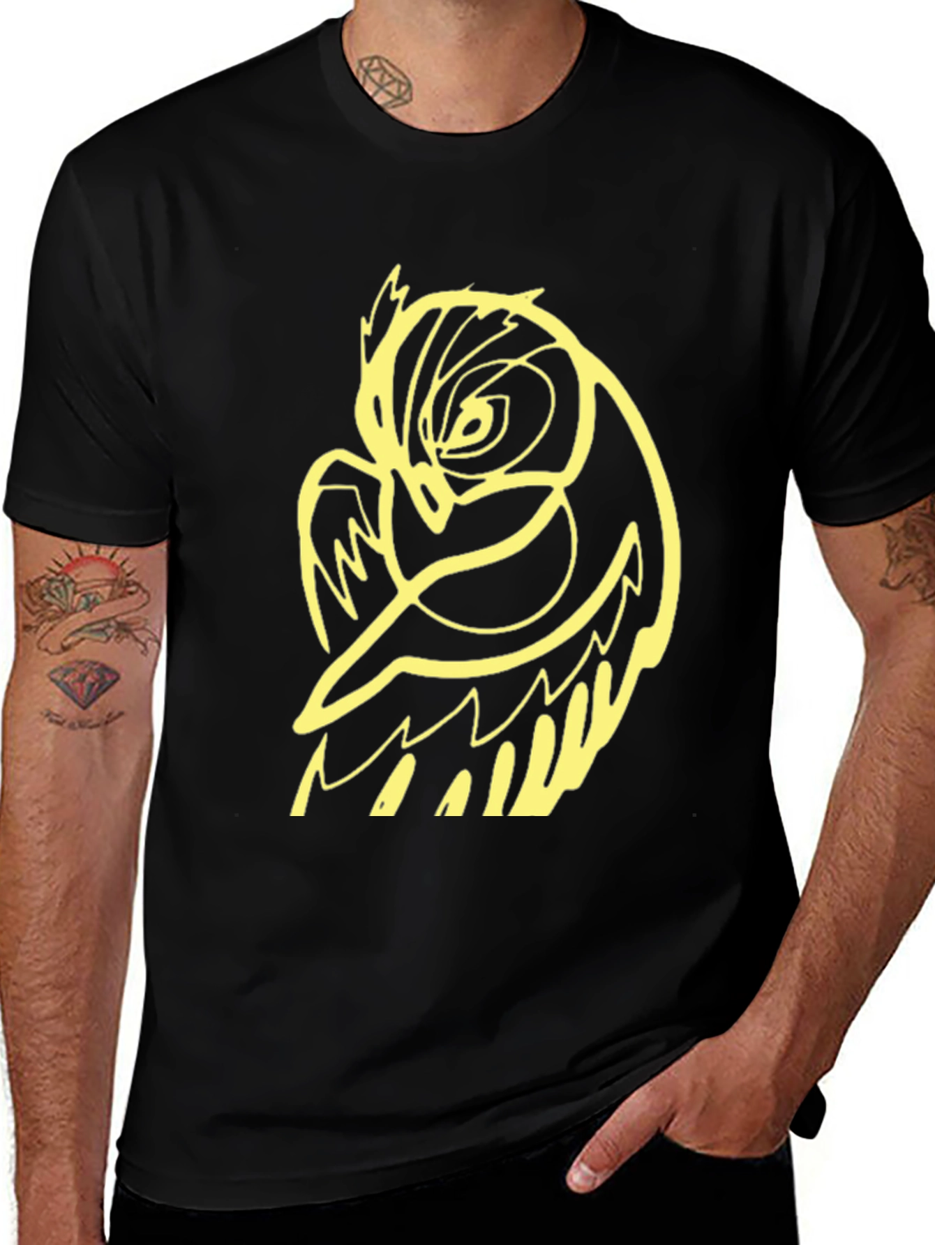 Variant 26 of Cool Owl Graphic Black T-Shirt