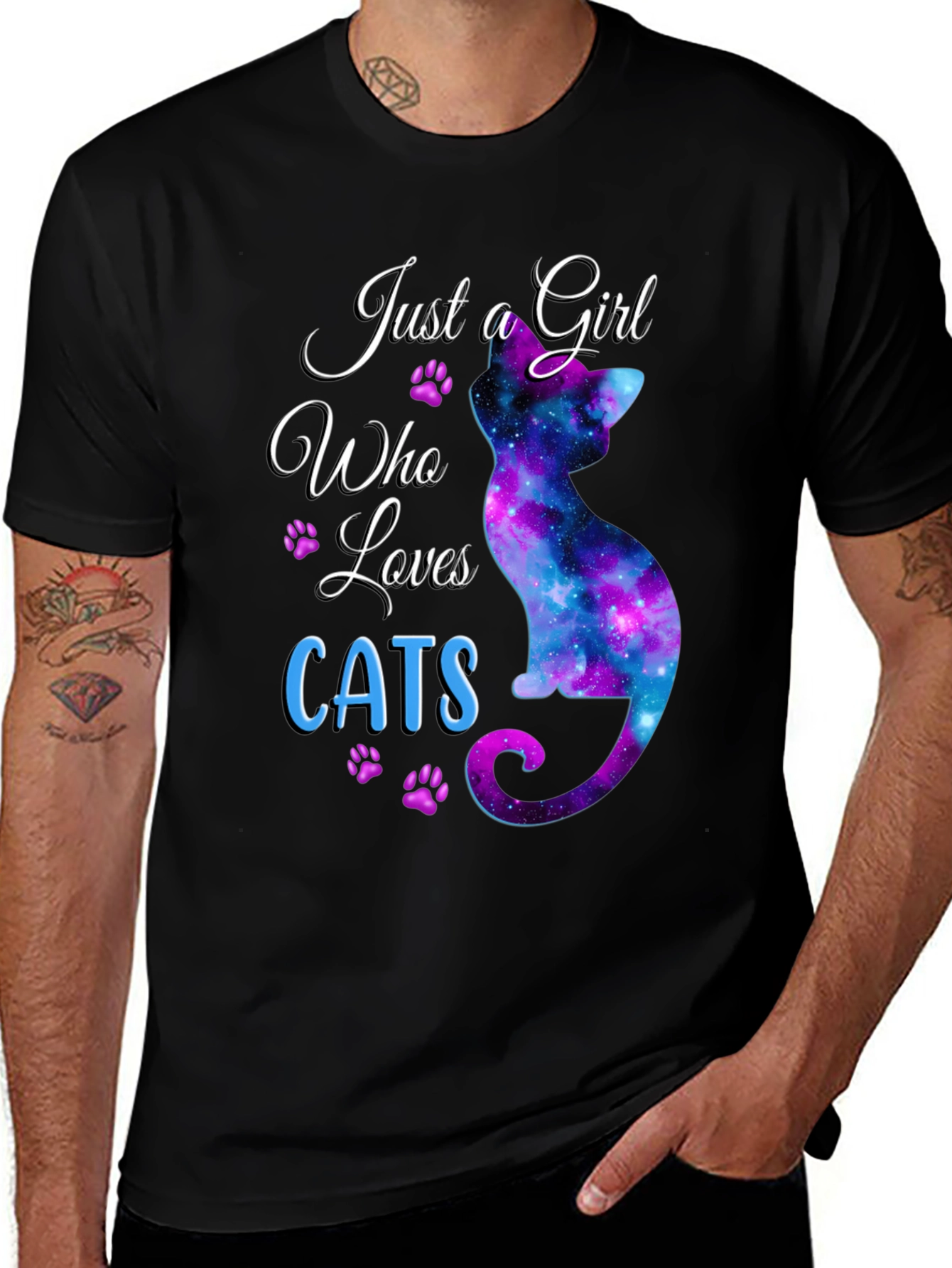 Variant 13 of Just a Girl Who Loves Cats Galaxy T-Shirt