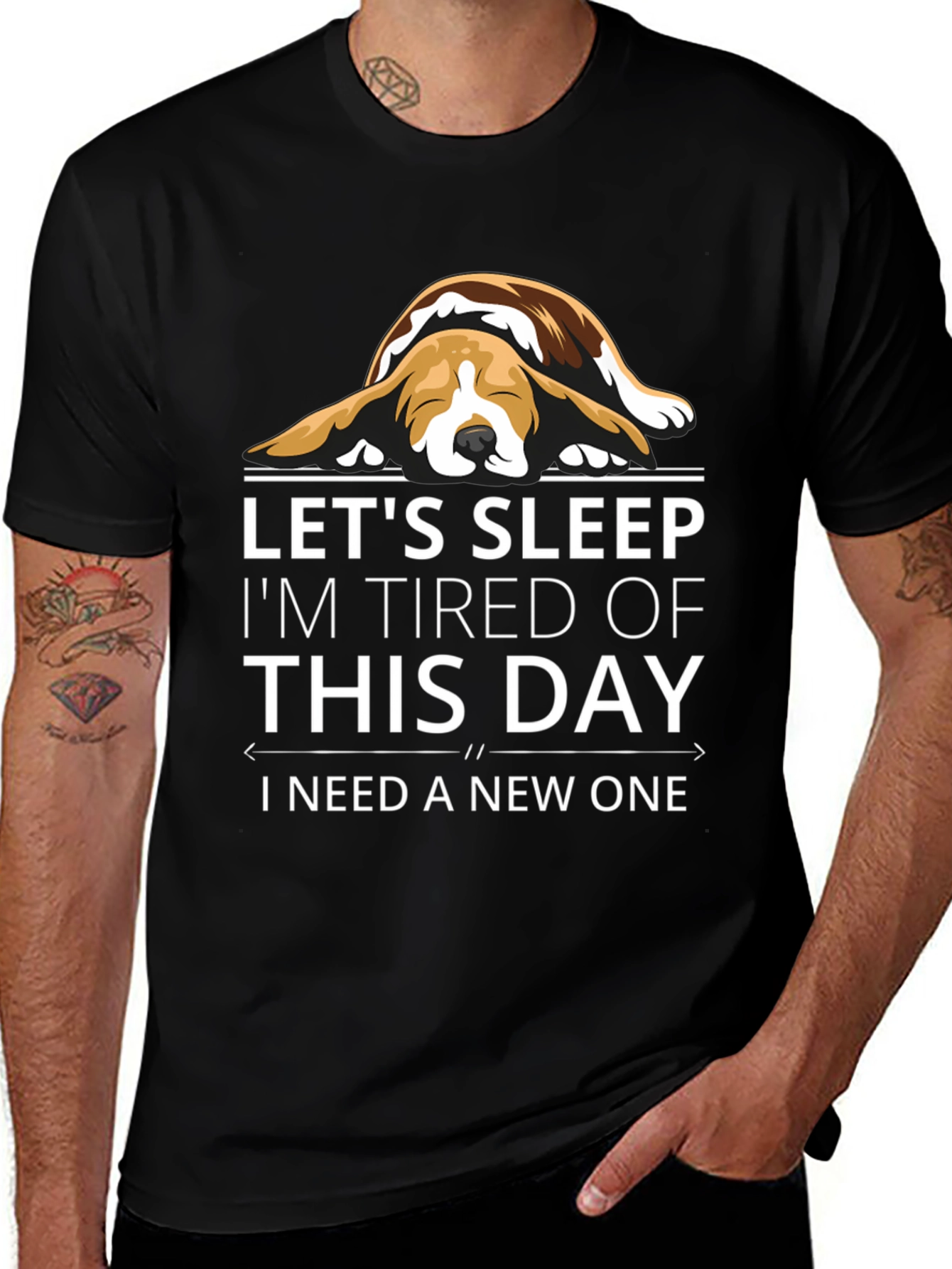 Let's Sleep Funny Dog T-Shirt