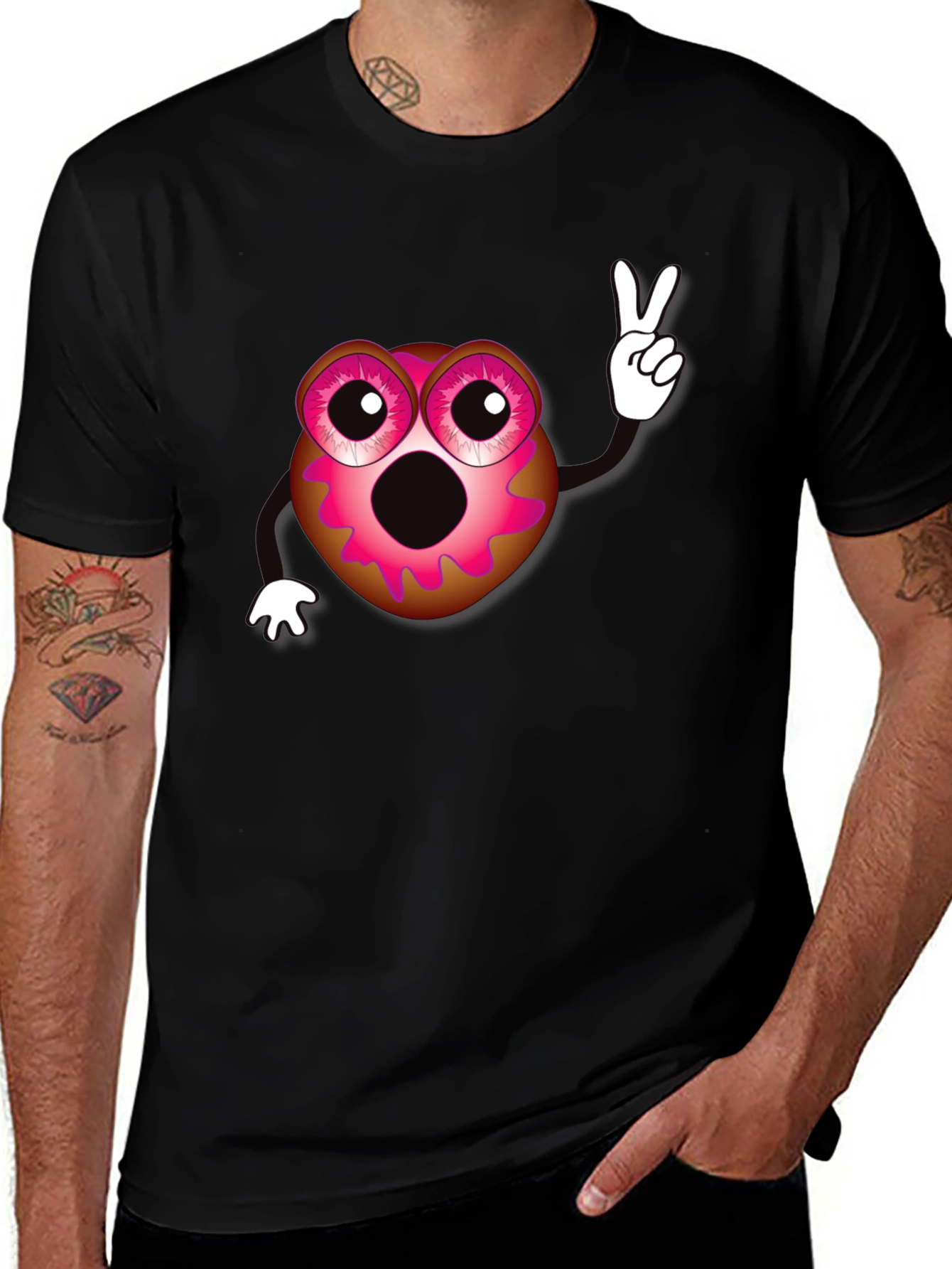 Variant 23 of Novelty Donut Peace Sign T-Shirt