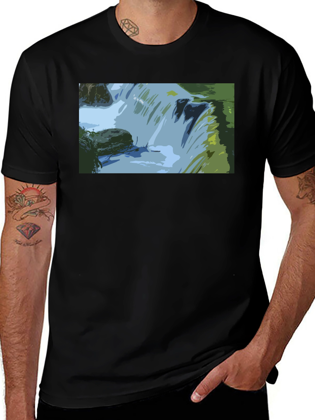 Variant 11 of Abstract Waterfall Graphic Tee