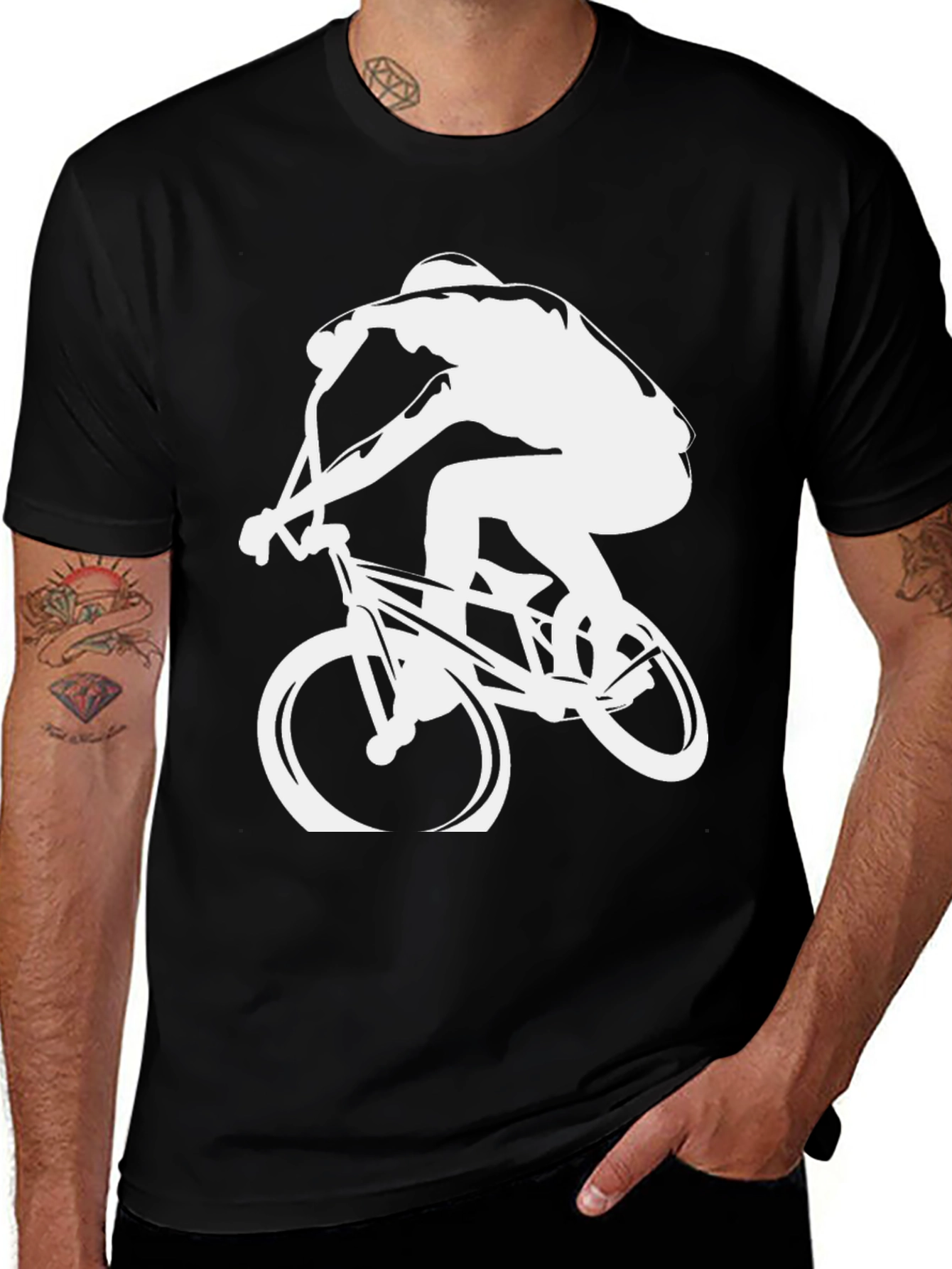 BMX Rider Graphic Tee - Black Casual T-Shirt