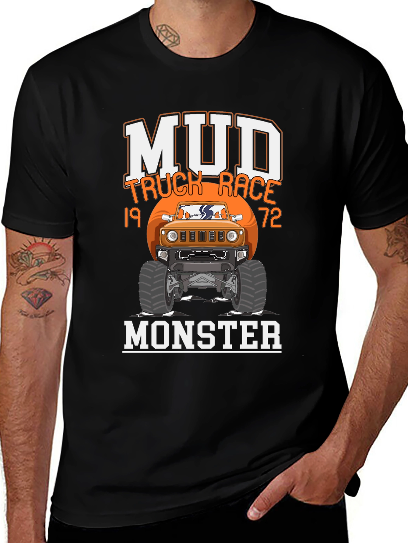 Mud Truck Race Monster Tee - Black