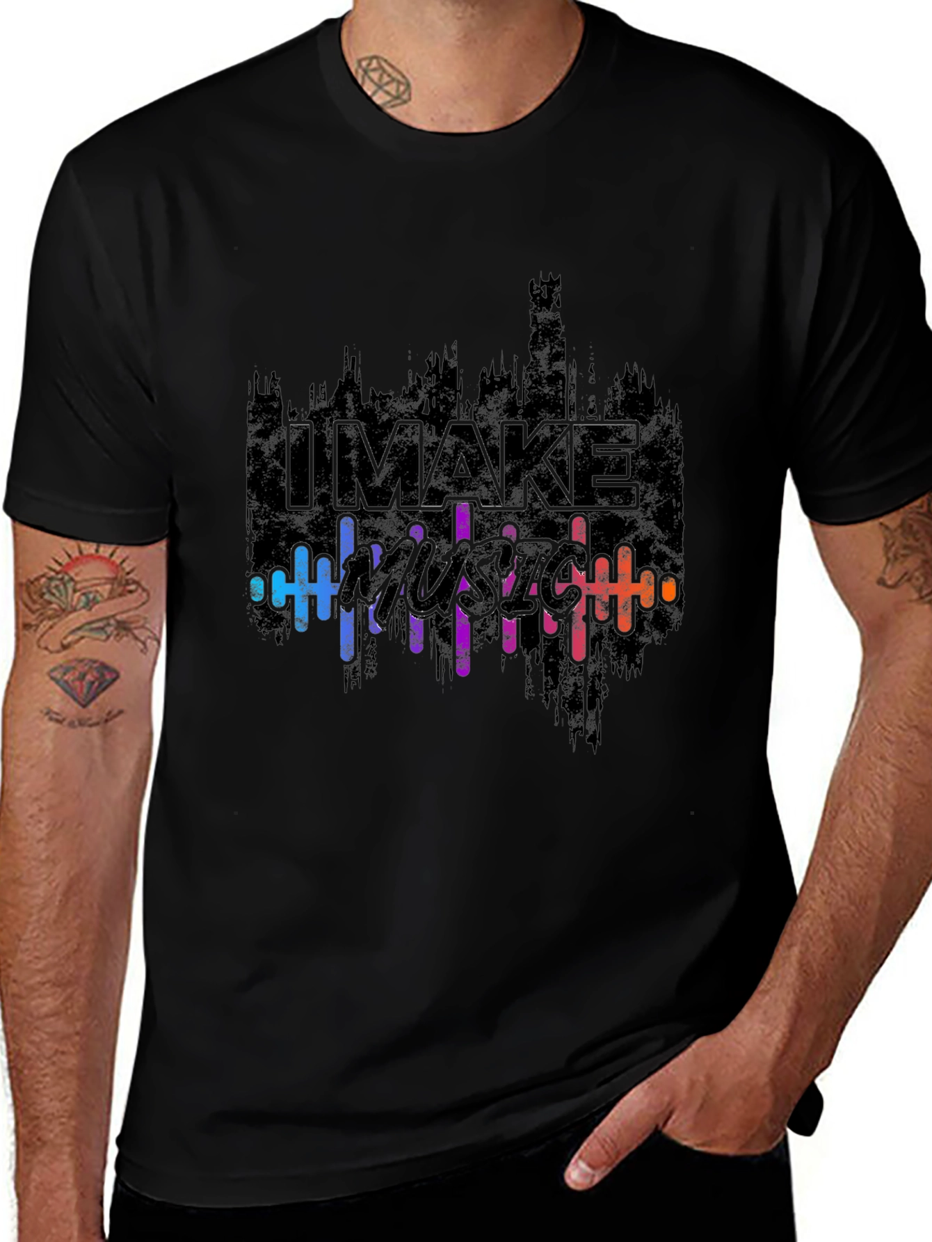Variant 4 of I Make Music Graphic Black T-Shirt