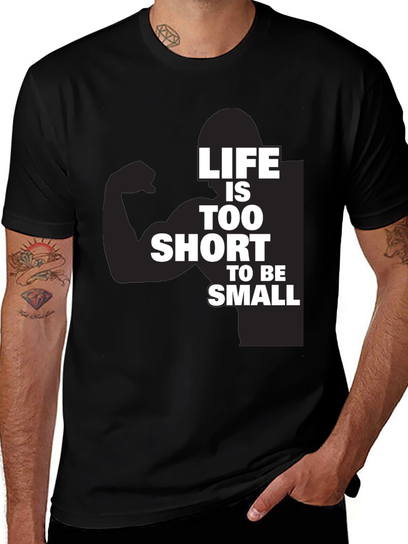 Variant 11 of Life is Too Short T-Shirt - Motivational Gym Tee