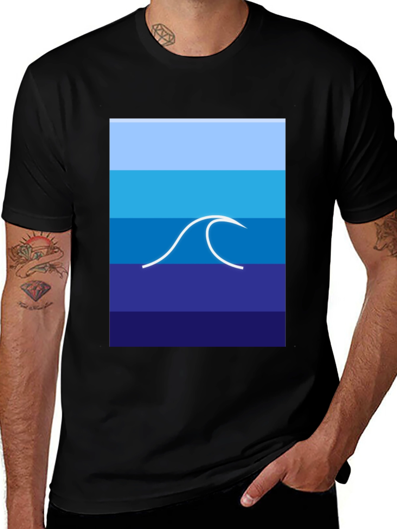 Variant 10 of Ocean Wave Graphic Tee - Stylish Summer Shirt
