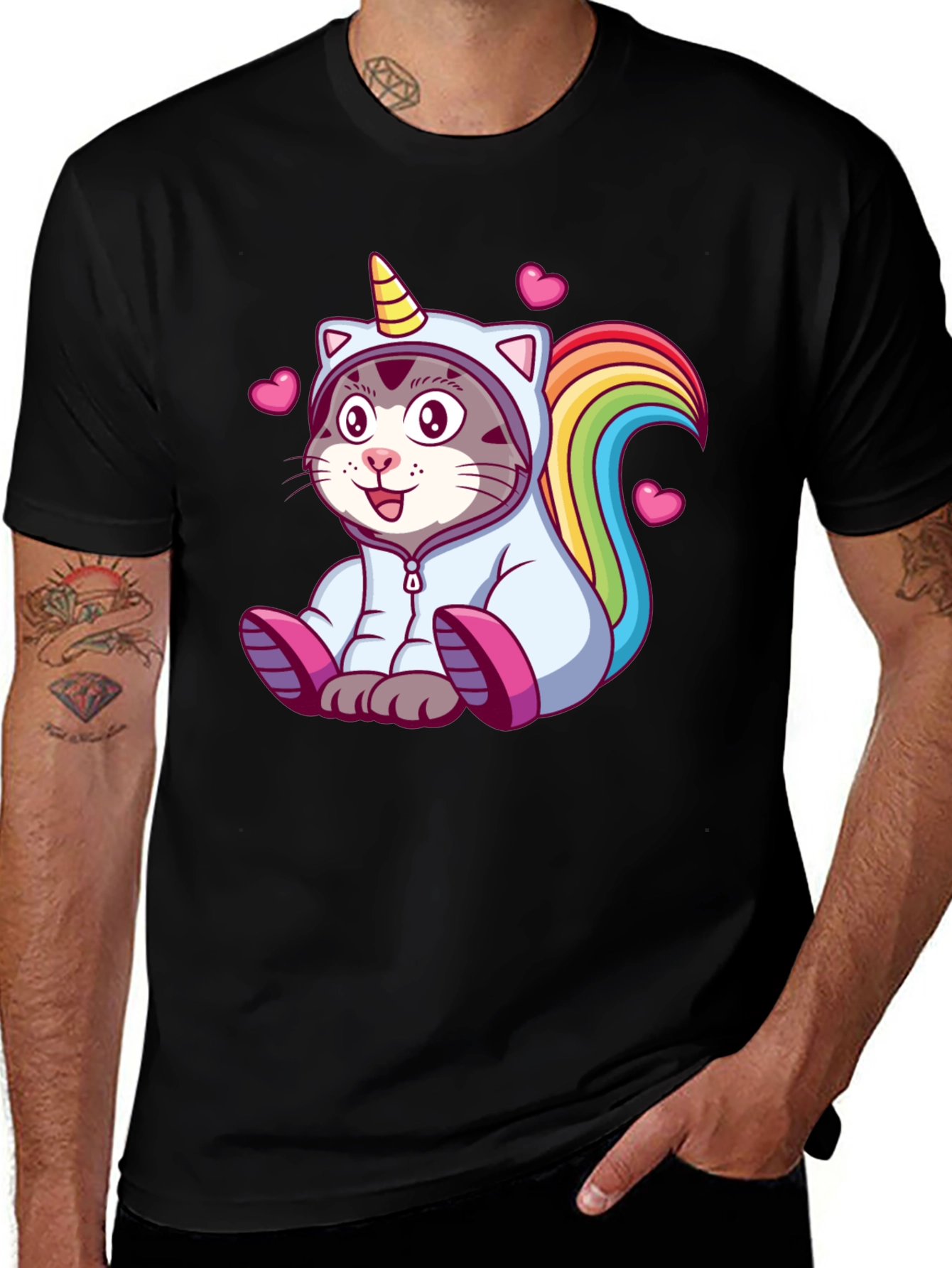 Variant 18 of Unicorn Cat T-Shirt - Cute Cartoon Animal Tee