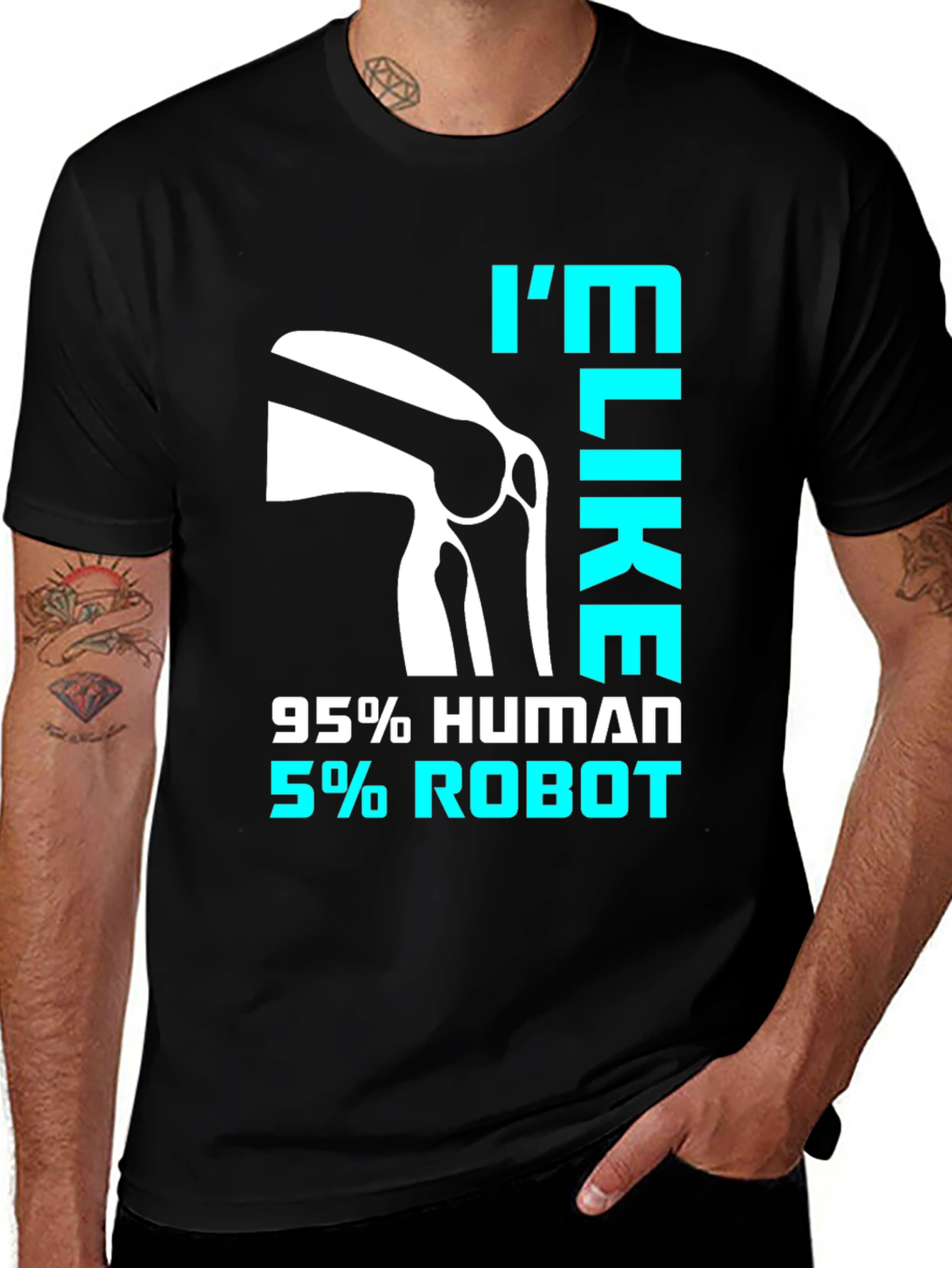 Variant 4 of I'd Like 95% Human 5% Robot T-Shirt