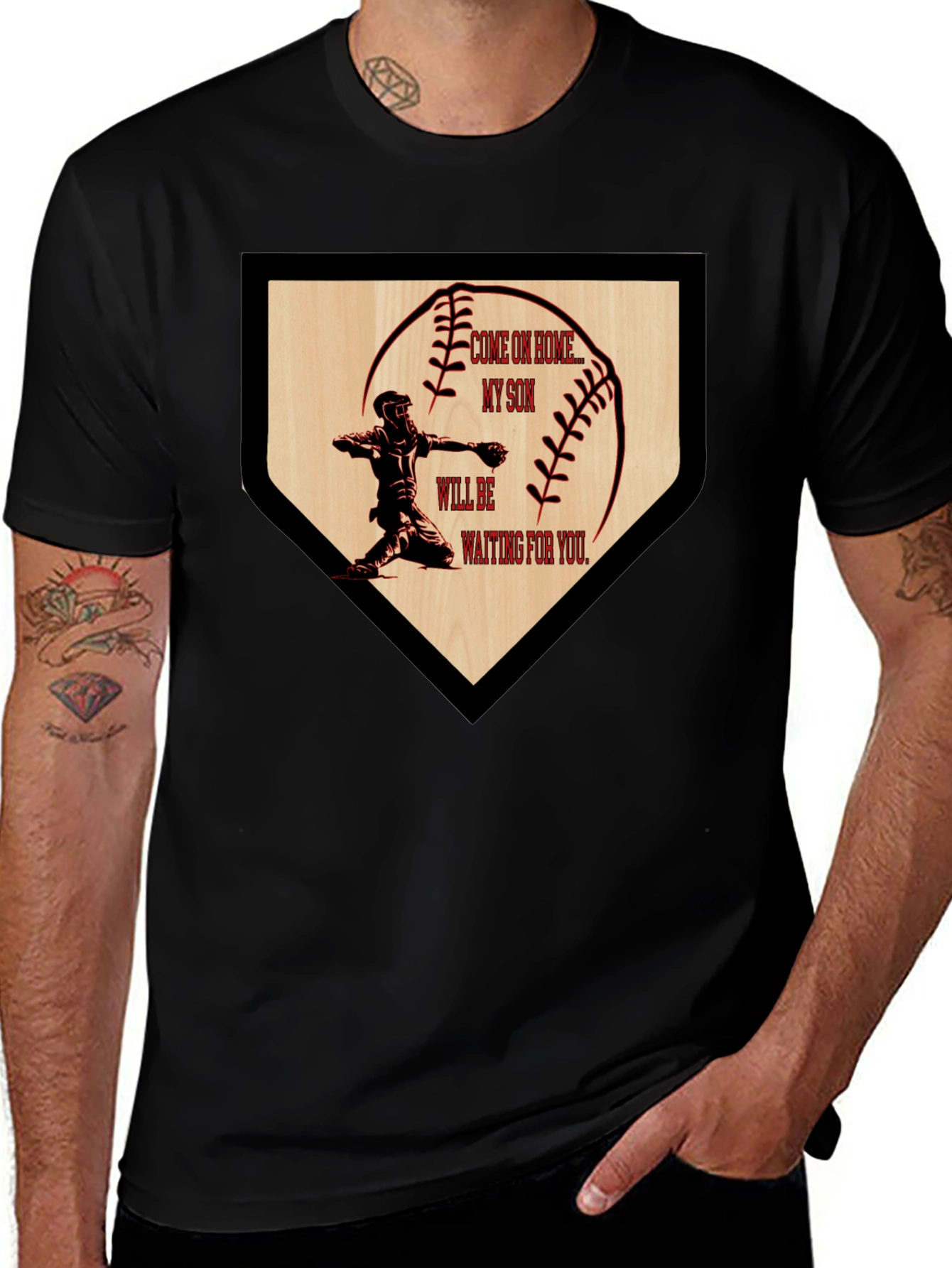 Variant 24 of Baseball Home Plate Son Waiting T-Shirt