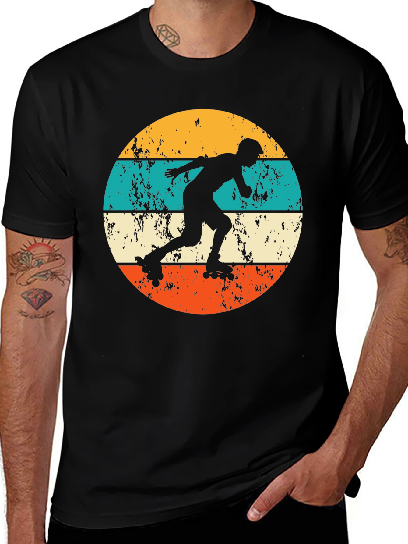 Variant 5 of Retro Roller Skating T-Shirt Vintage Sunset Design