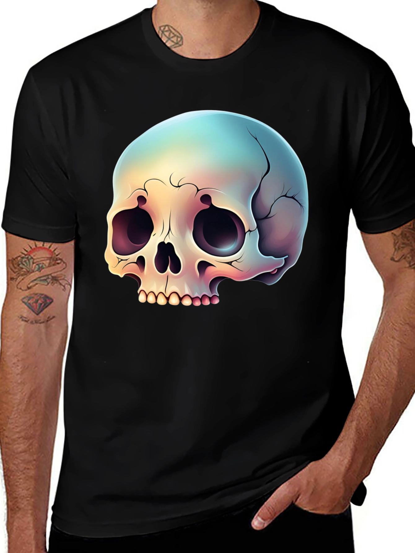 Variant 22 of Skull Graphic Black T-Shirt