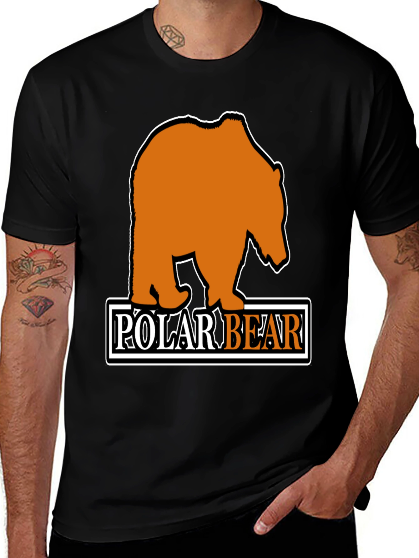 Variant 11 of Polar Bear Graphic T-Shirt - Men's Black Tee
