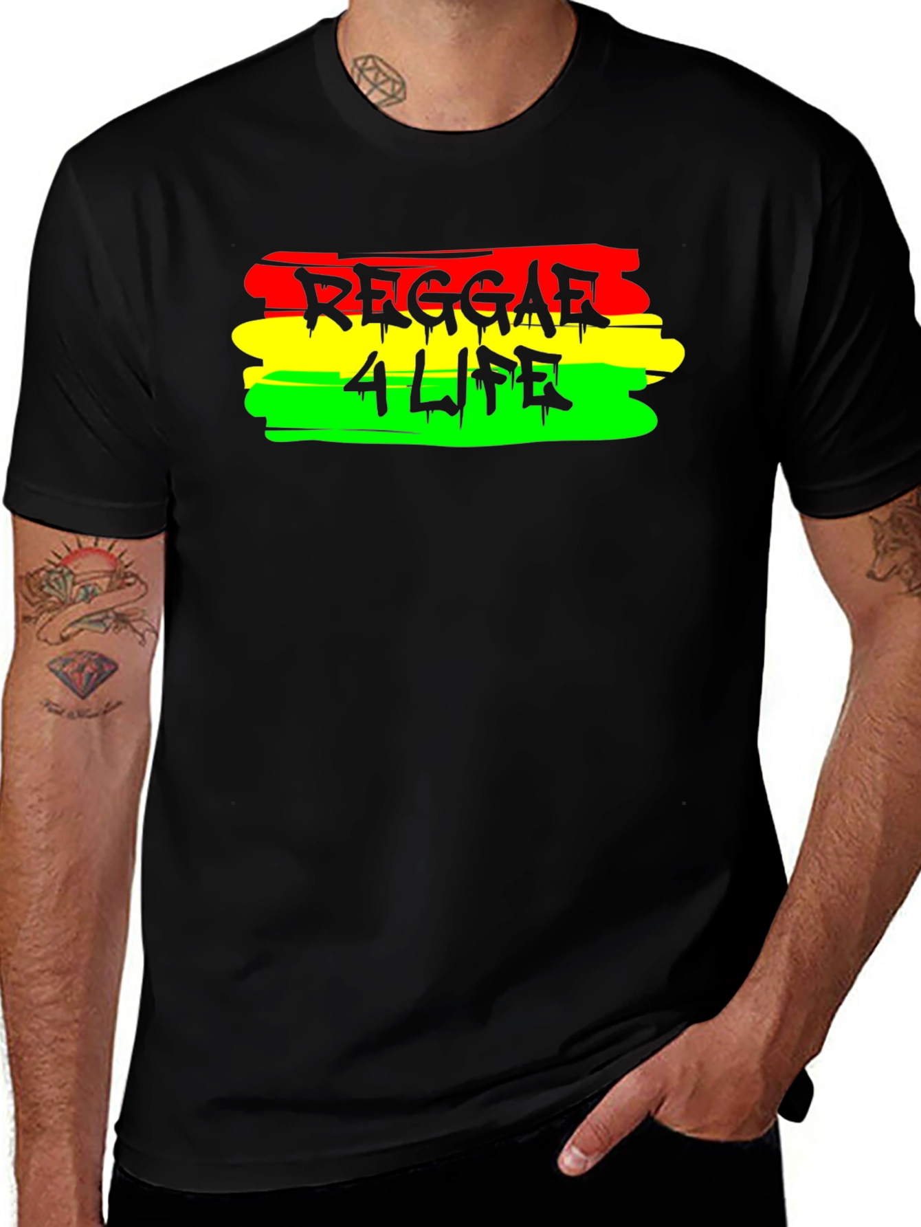 Variant 6 of Reggae 4 Life Black T-Shirt