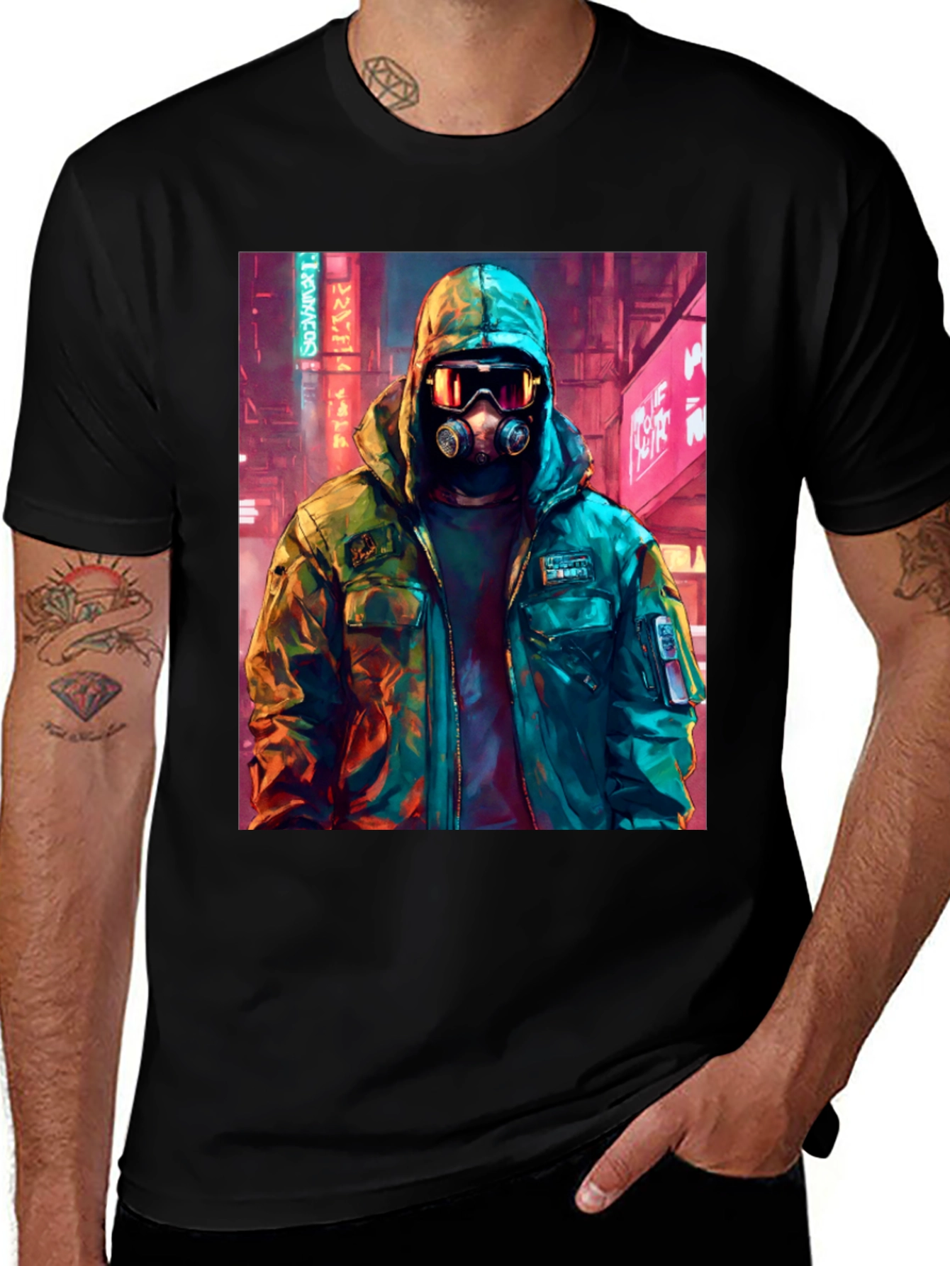 Variant 18 of Cyberpunk Gas Mask T-Shirt