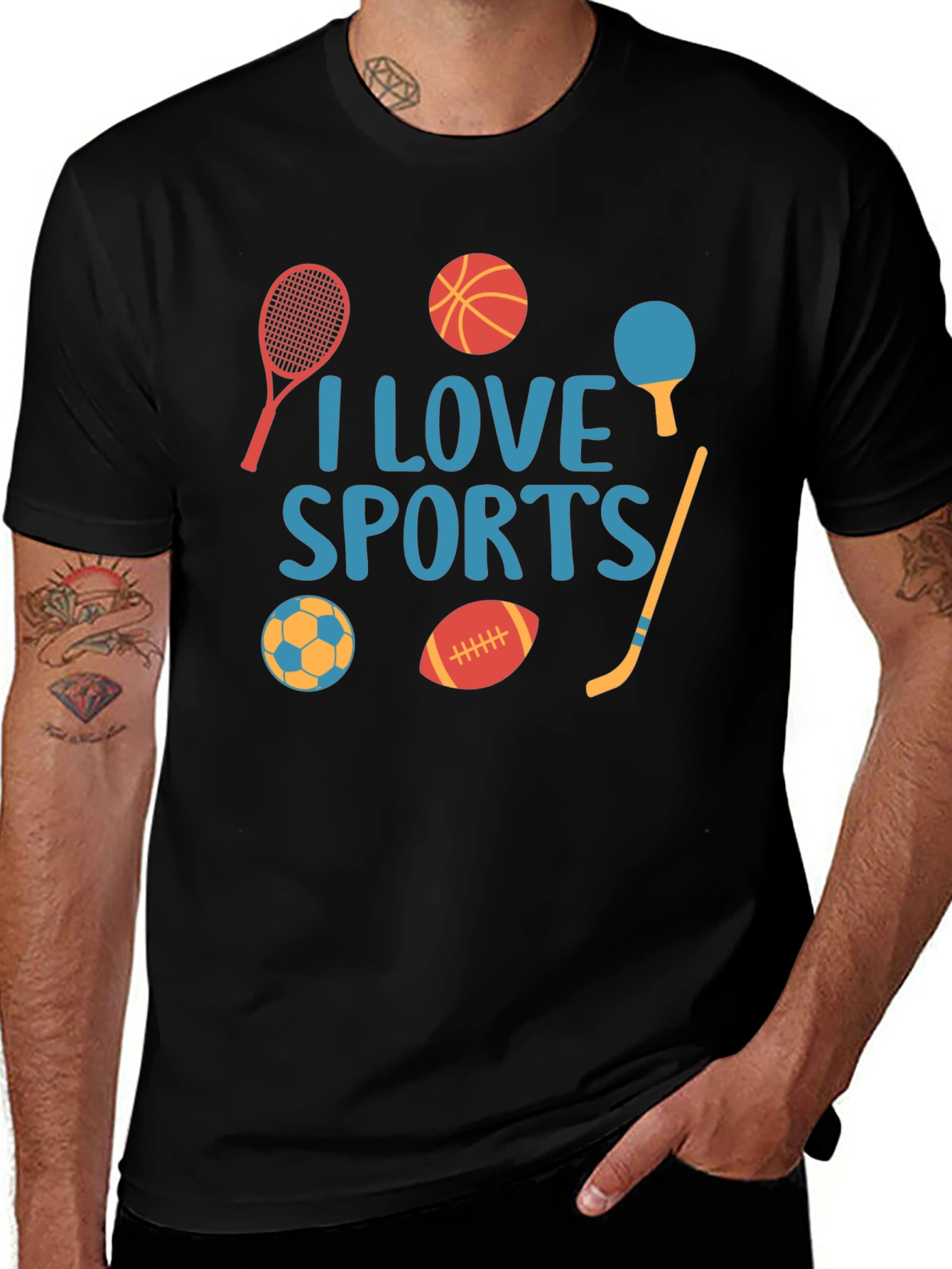 Variant 27 of I Love Sports Graphic T-Shirt