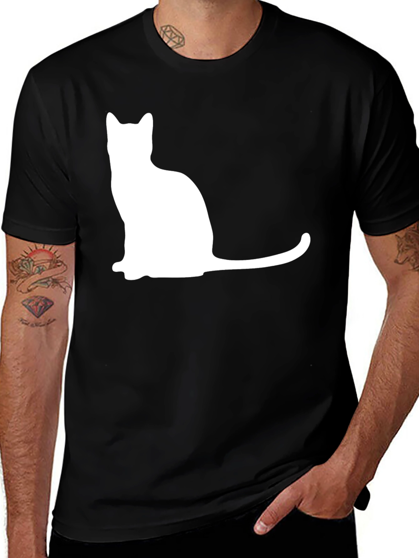Variant 10 of Black Cat Silhouette Graphic Tee