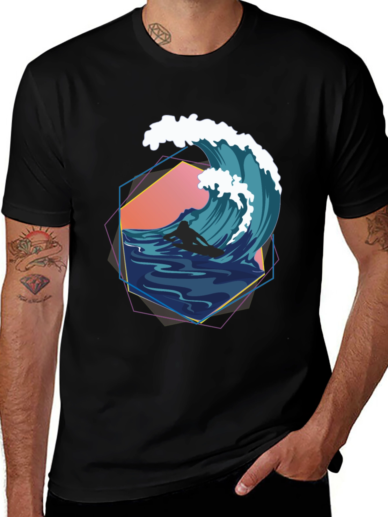 Variant 16 of Retro Wave Surfer Graphic Tee