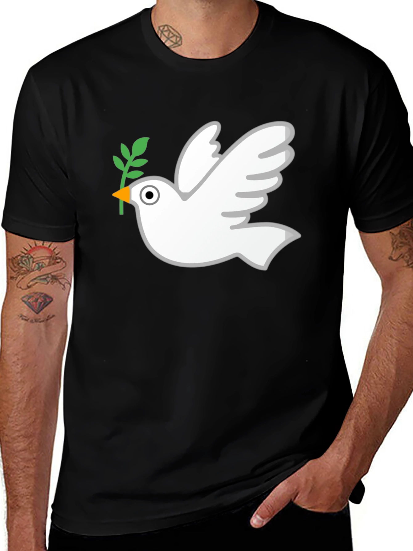 Variant 4 of Dove Peace Symbol Black T-Shirt