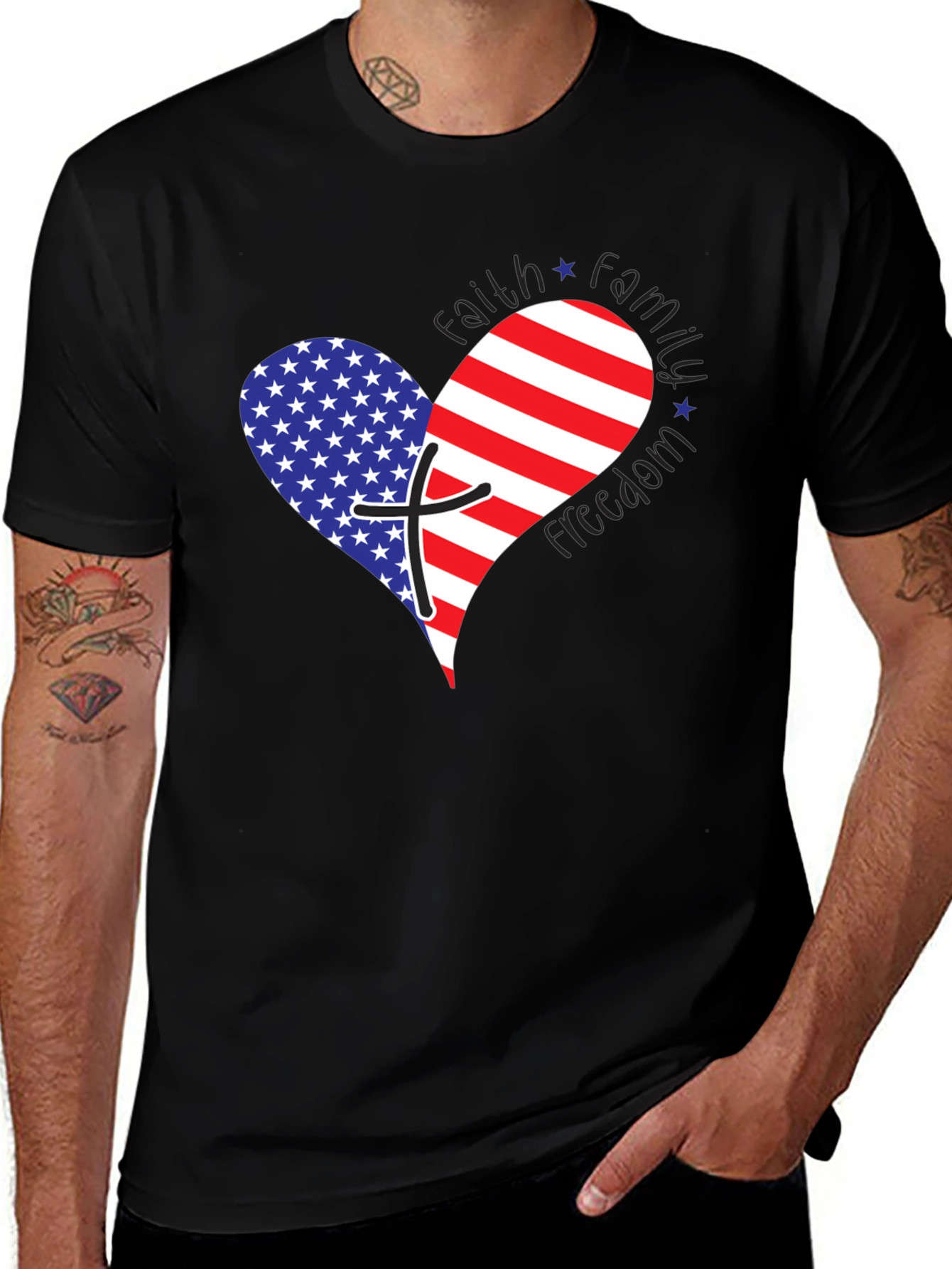 Variant 28 of Faith Family Freedom Patriotic T-Shirt