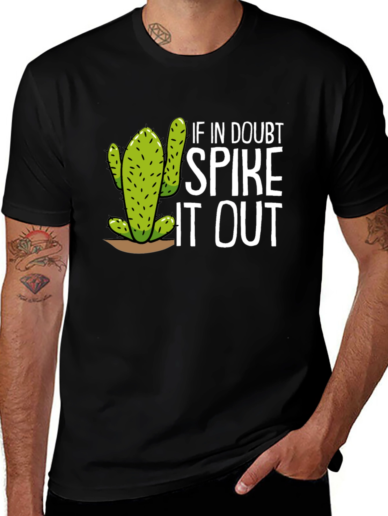 Variant 23 of Funny Cactus Graphic Tee - Spike It Out