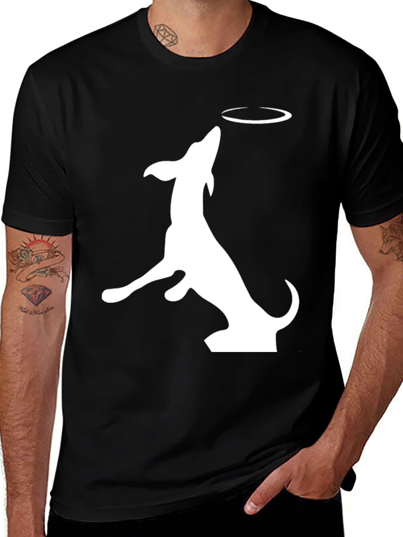 Variant 26 of Dog Catching Frisbee Graphic Tee