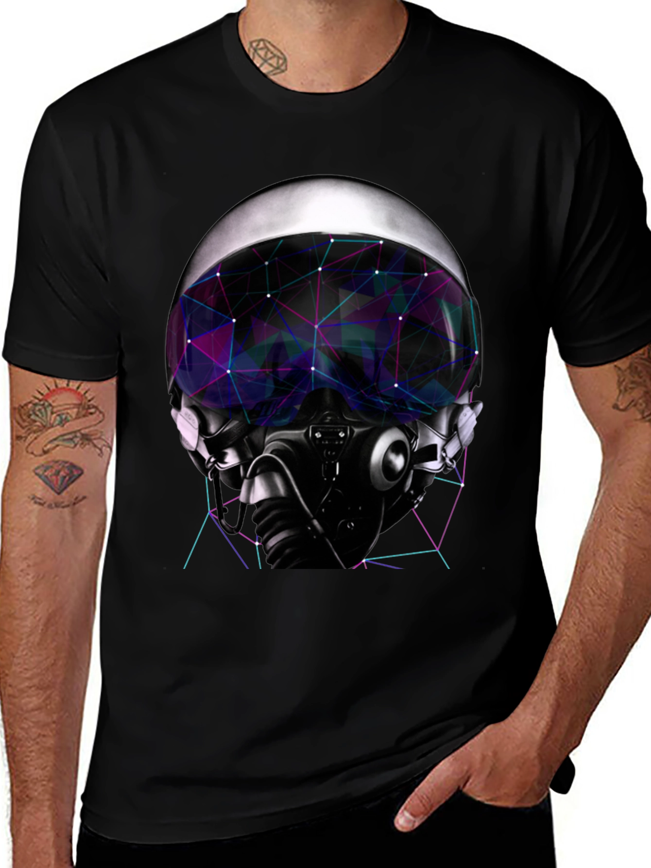Variant 23 of Cyber Pilot Graphic Tee - Futuristic Design