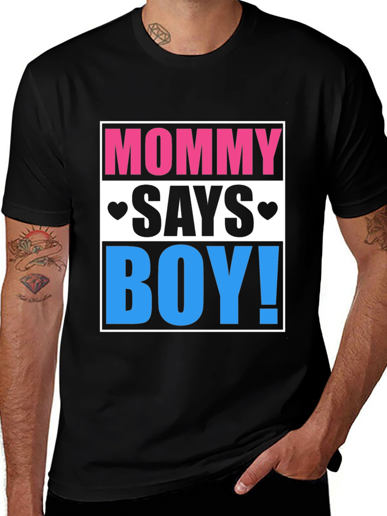 Variant 3 of Mommy Says Boy! Gender Reveal T-Shirt