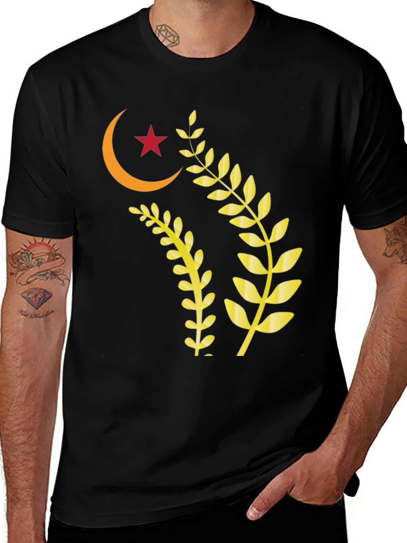 Variant 10 of Algerian Flag Inspired Graphic T-Shirt - Stylish and Comfortable