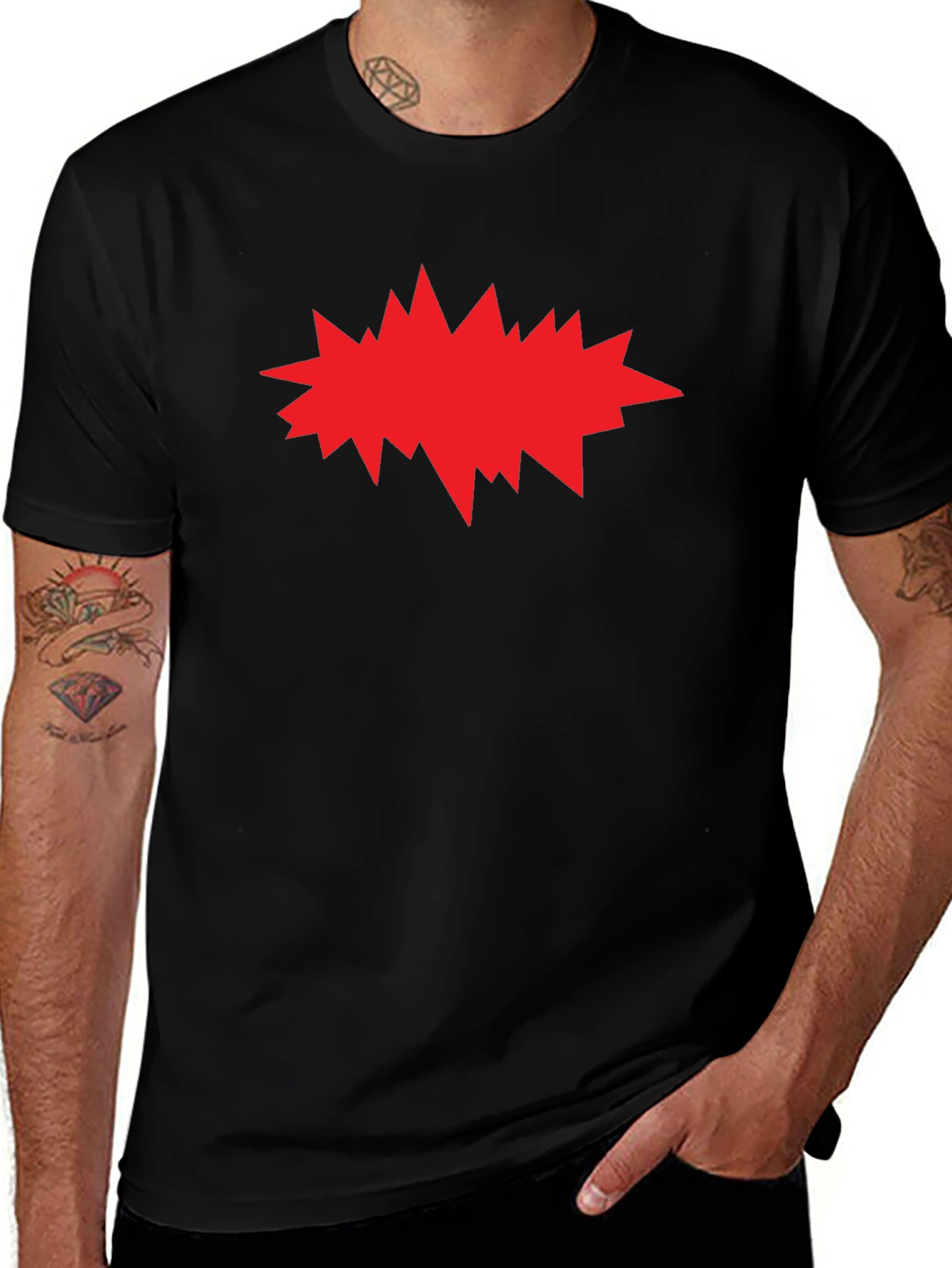 Variant 14 of Explosion Graphic Black T-Shirt