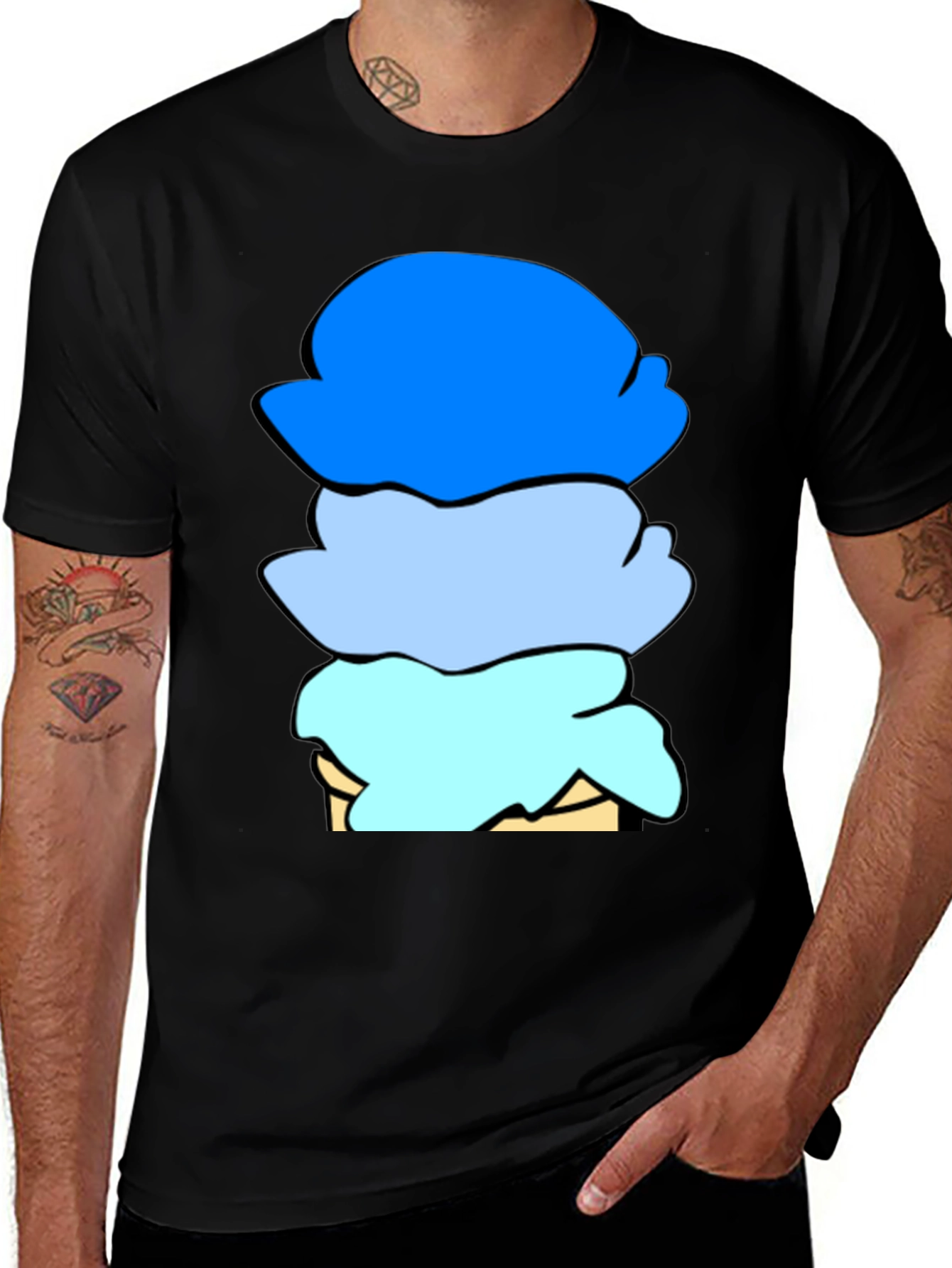 Variant 18 of Cool Ice Cream Stack Graphic Tee