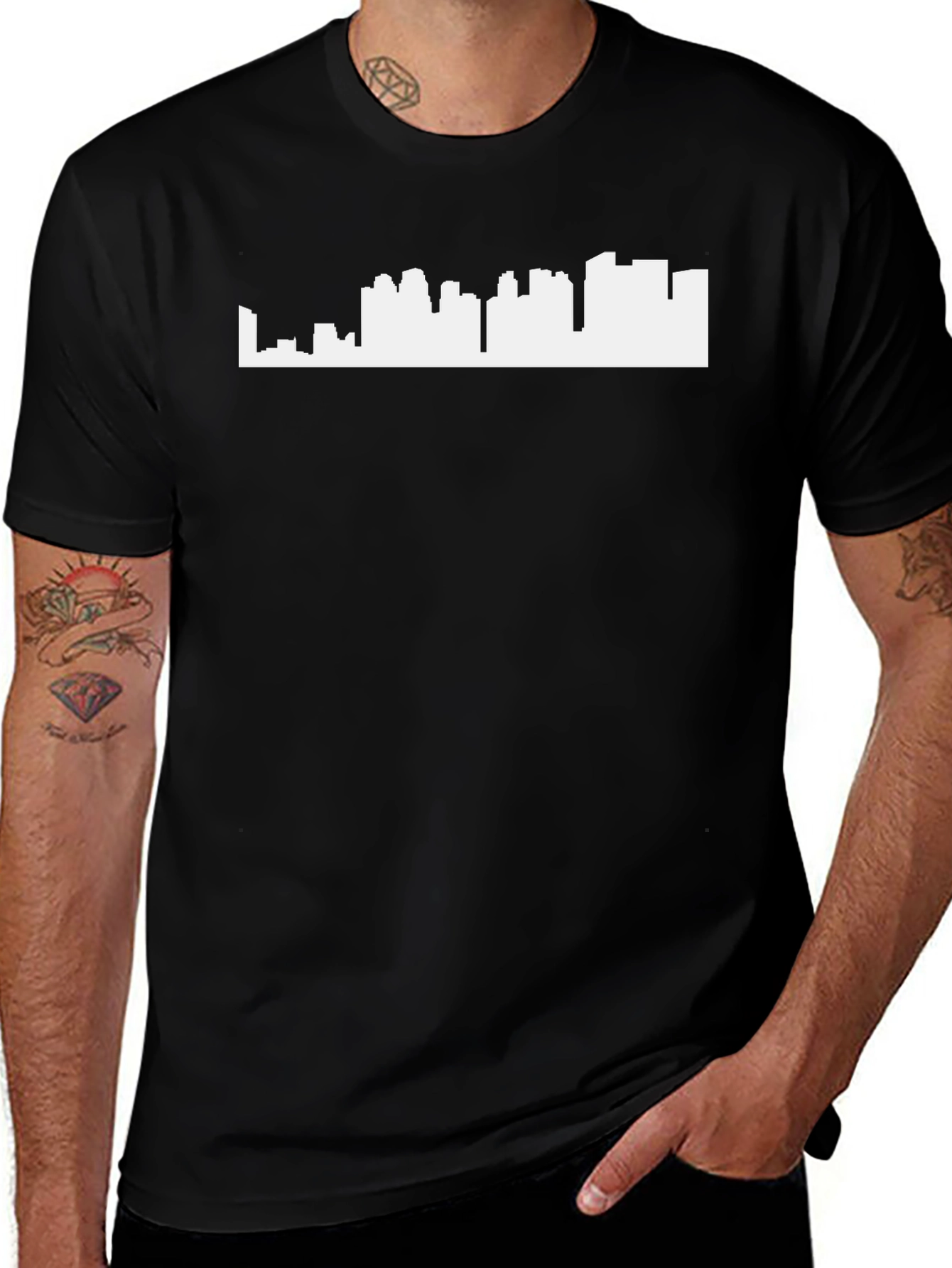 Variant 24 of City Skyline Graphic T-Shirt - Black
