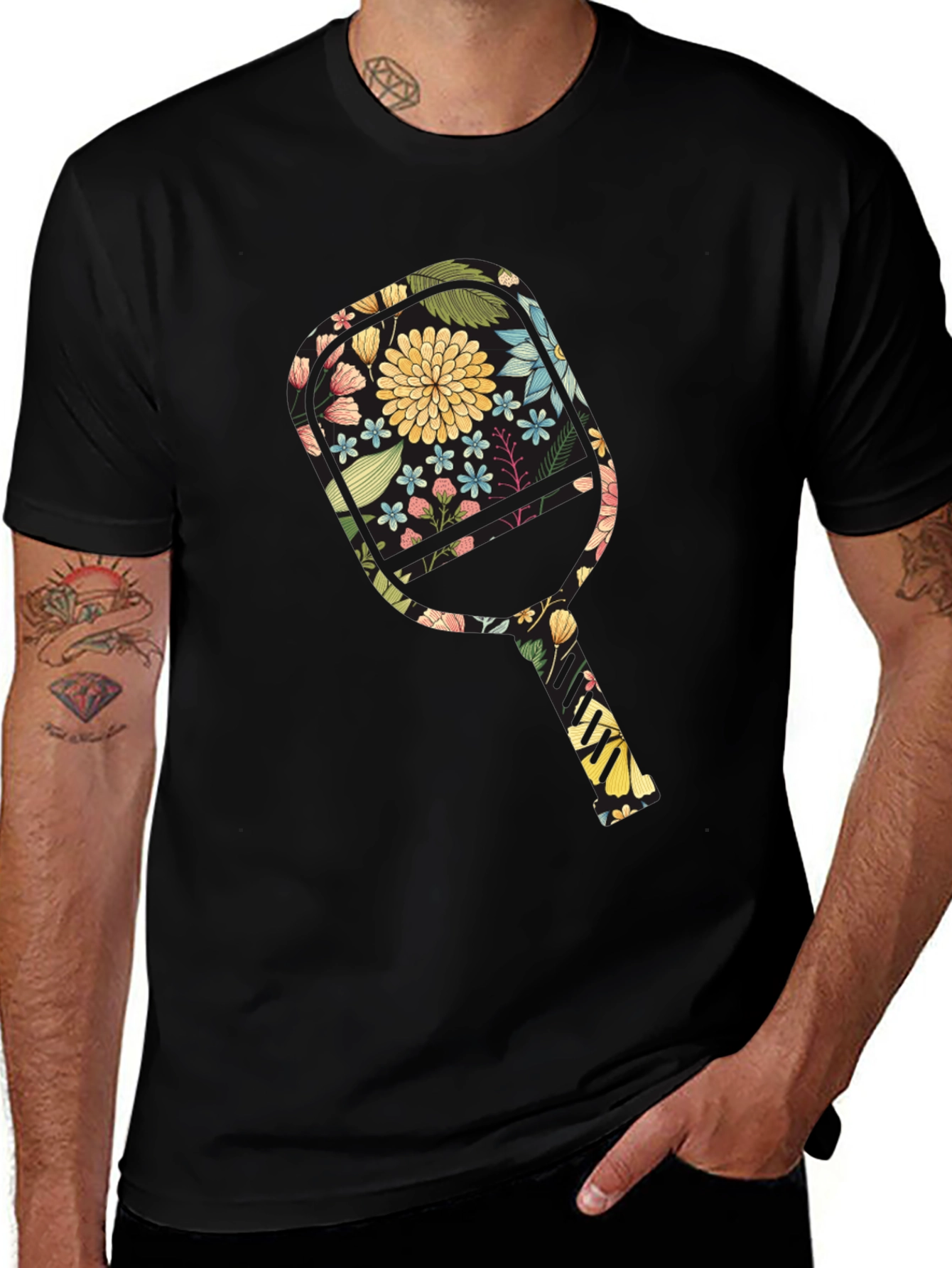 Variant 23 of Floral Paddleball T-Shirt: Stylish Activewear