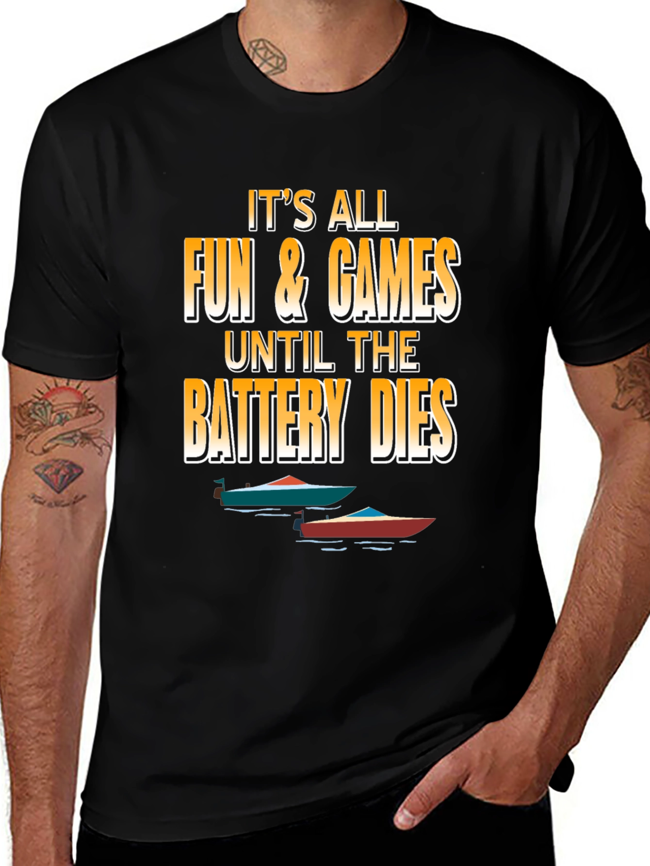 Variant 21 of Fun & Games Battery Dies Graphic T-Shirt