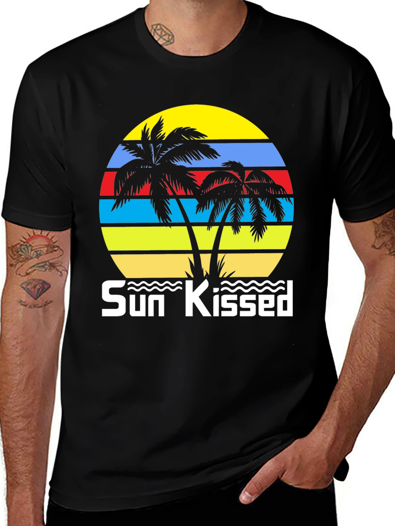 Variant 11 of Sun Kissed Palm Tree Graphic T-Shirt