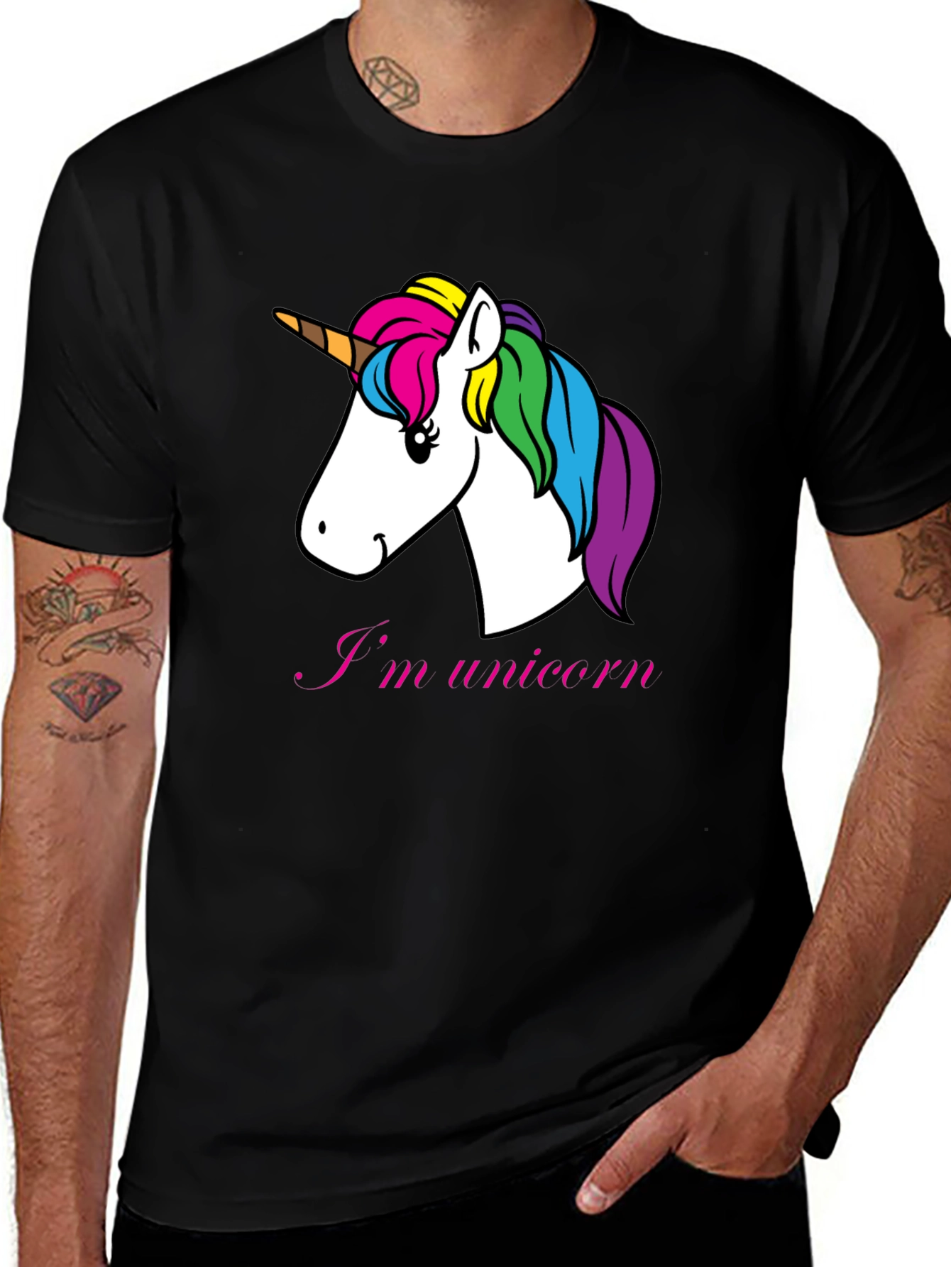 Variant 16 of Unicorn Graphic Black T-Shirt