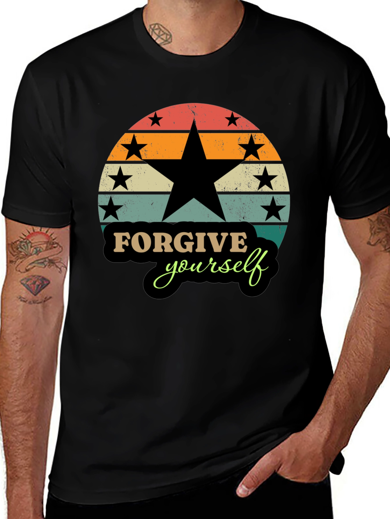 Variant 8 of Forgive Yourself Retro Style Graphic T-Shirt
