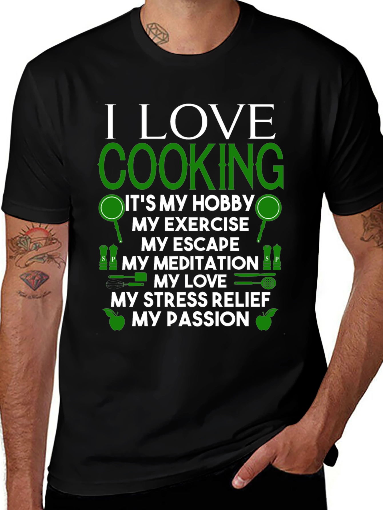 Variant 4 of I Love Cooking Hobby T-Shirt