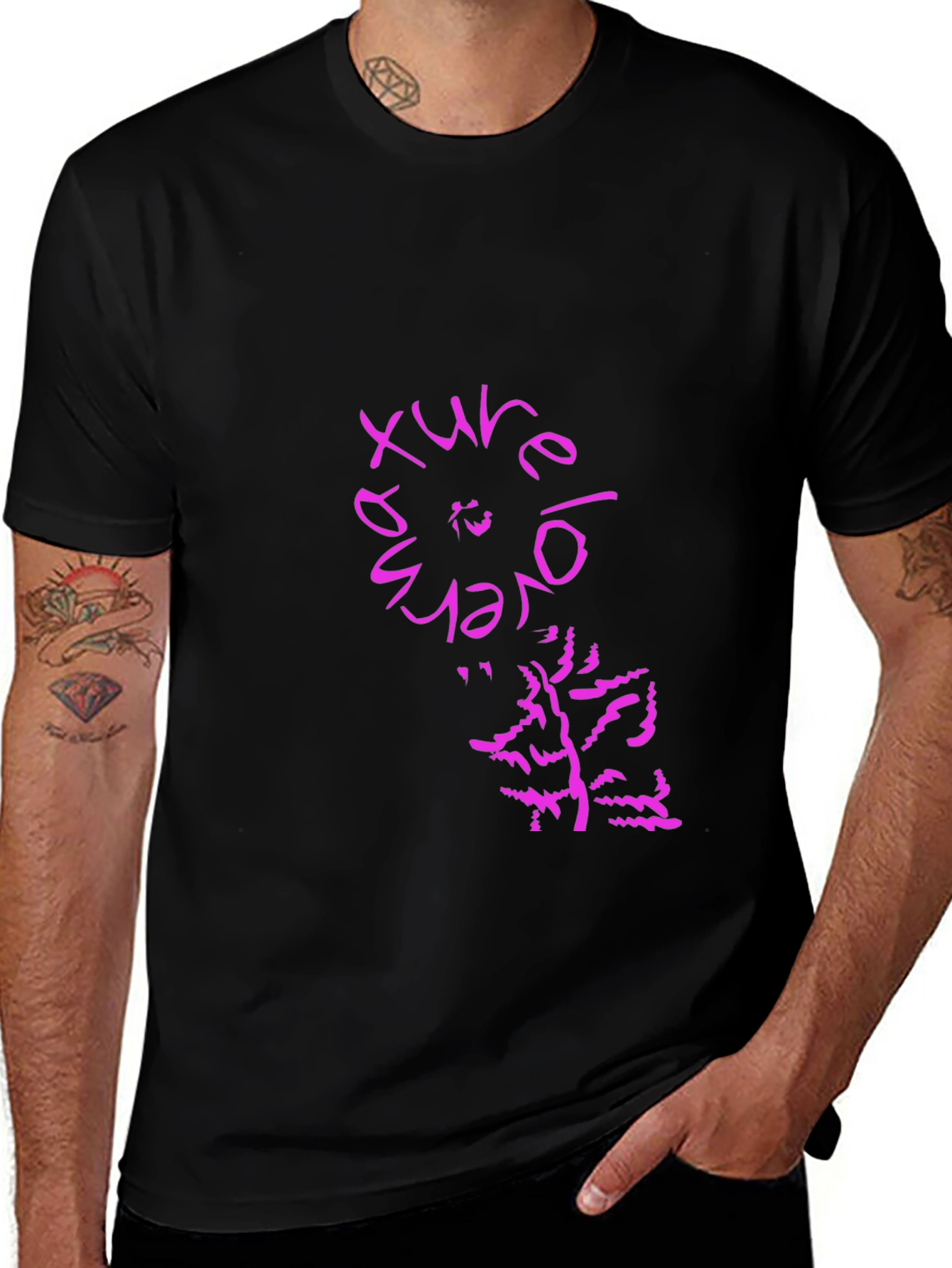Black Unique Graphic Print Black T-Shirt main image