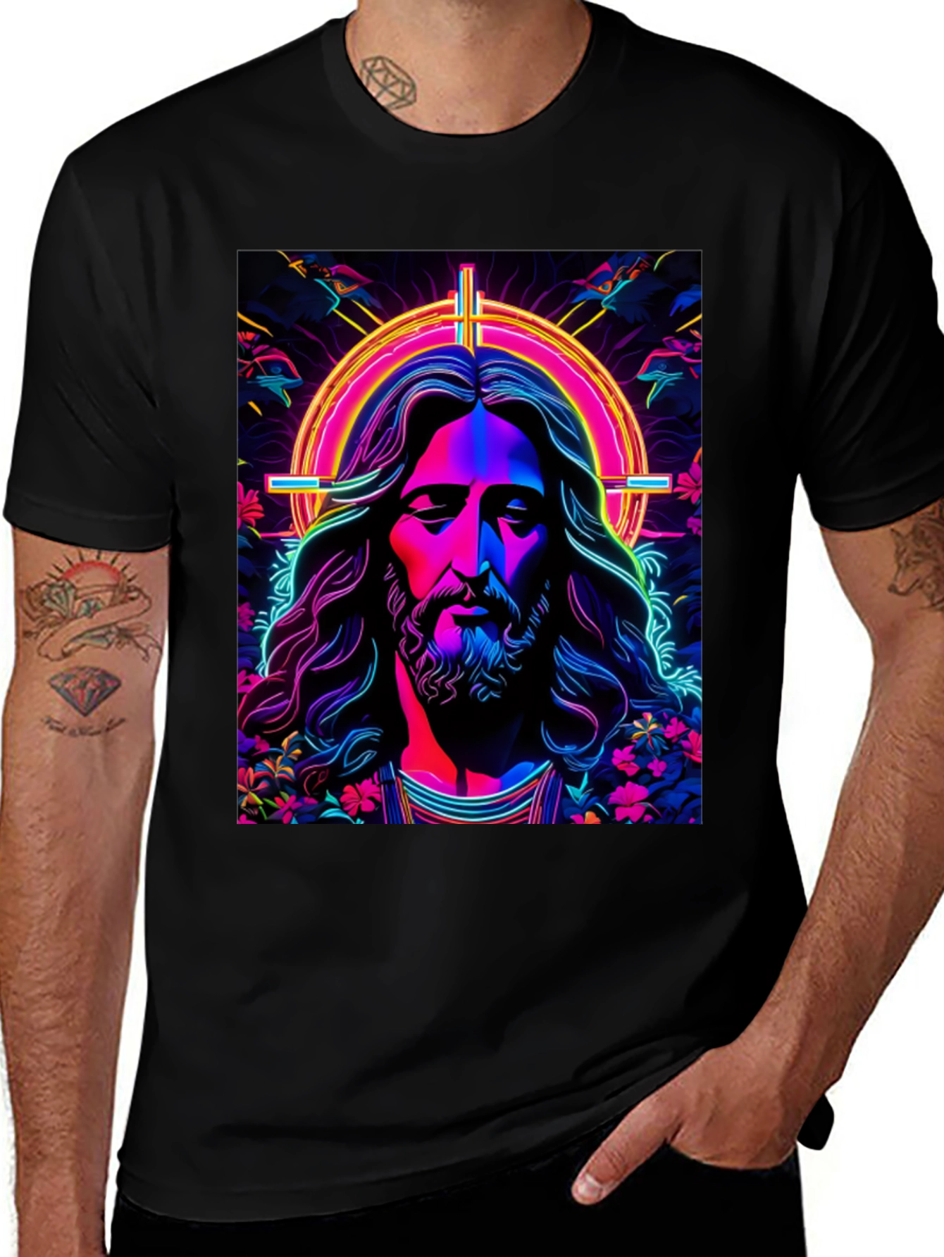 Variant 29 of Neon Jesus Graphic Tee