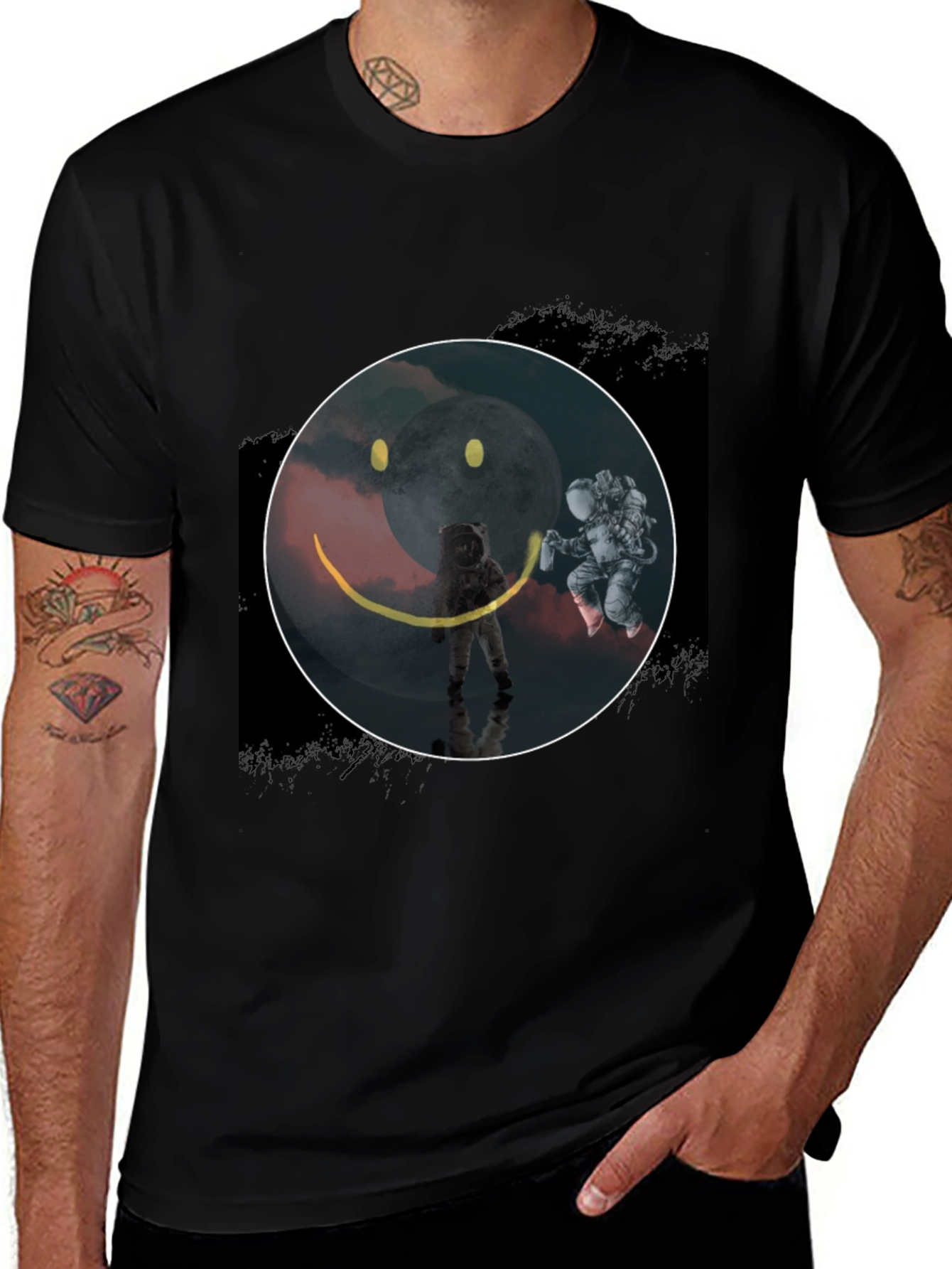 Variant 30 of Astronaut Smiley Face Graphic Tee