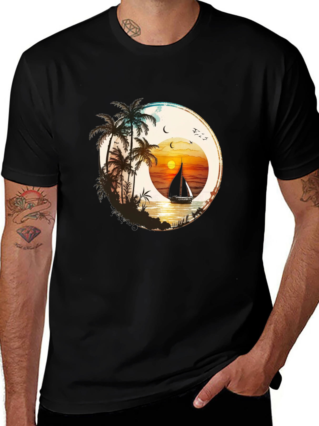 Variant 21 of Sunset Sail T-Shirt - Beach Vibes